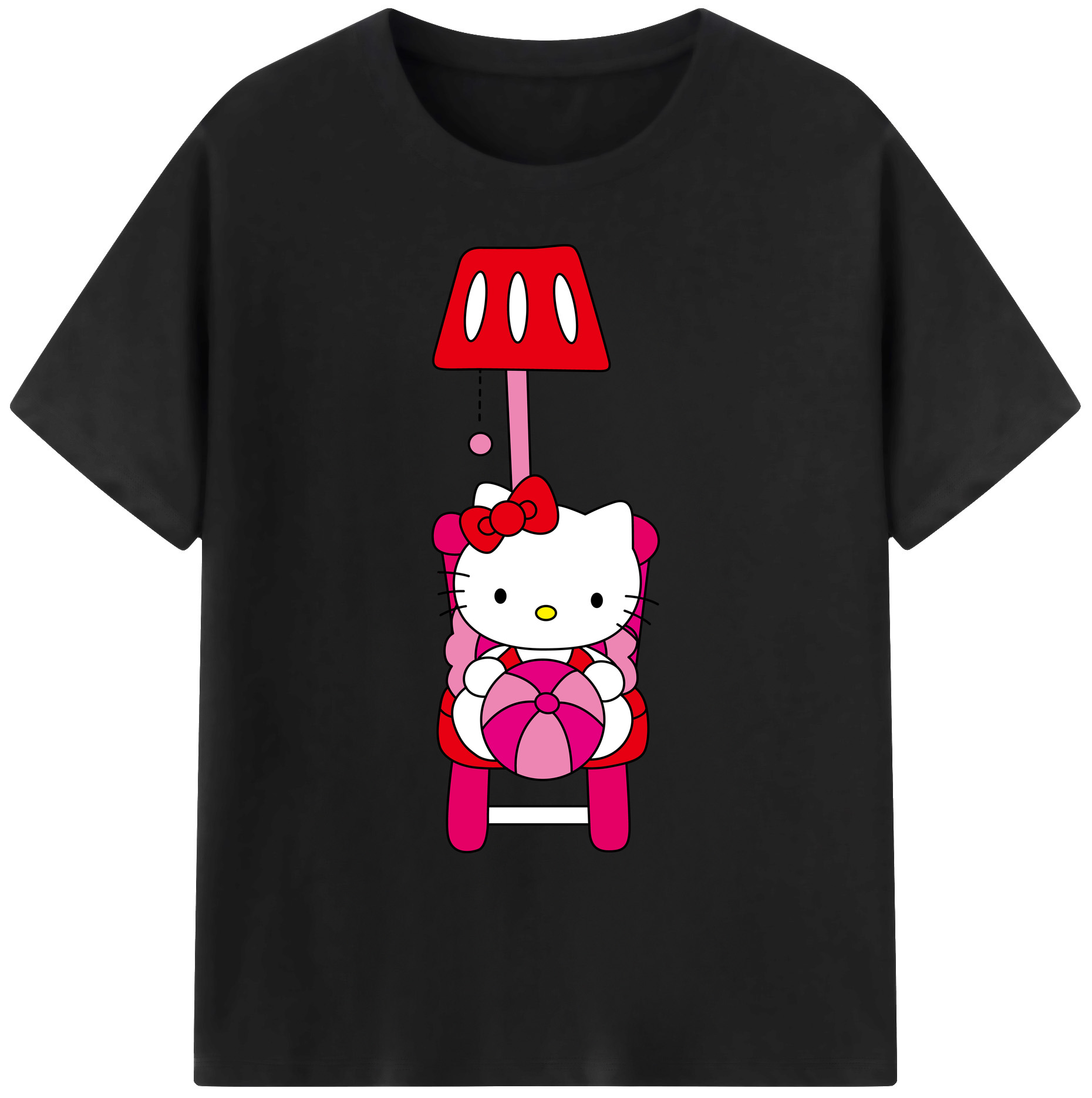 （画像用） Hello Kitty ハローキティ 綿100％ メンズ半袖Tシャツ｜肌触りやわらか＆通気性
