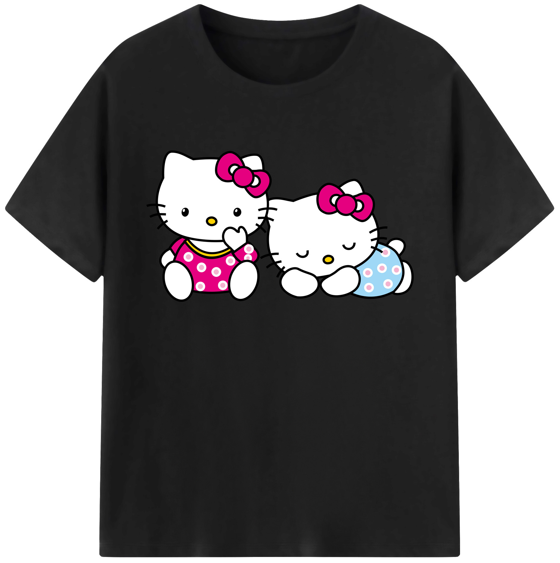 （画像用） Hello Kitty ハローキティ 綿100％ メンズ半袖Tシャツ｜肌触りやわらか＆通気性
