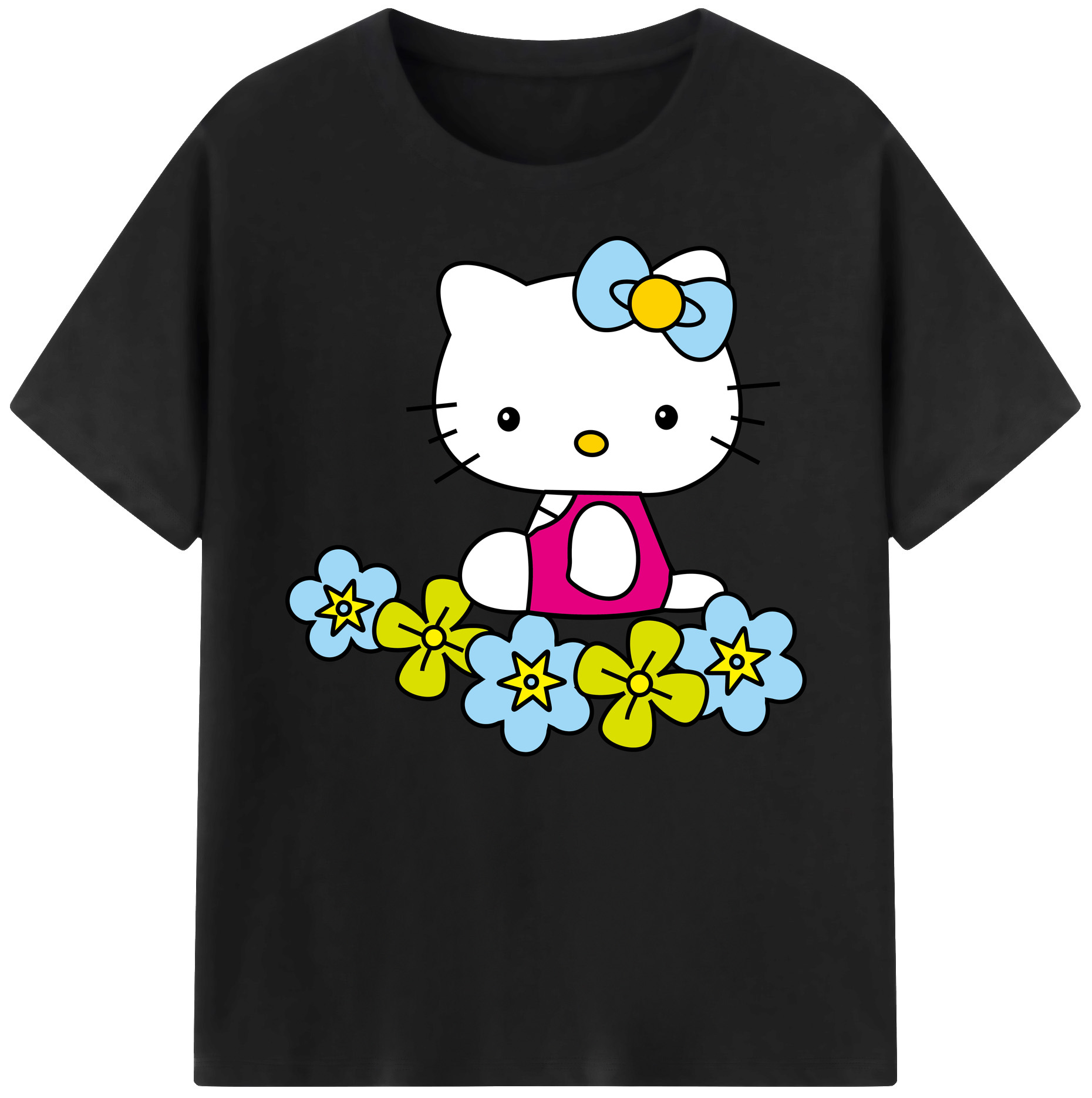 （画像用） Hello Kitty ハローキティ 綿100％ メンズ半袖Tシャツ｜肌触りやわらか＆通気性