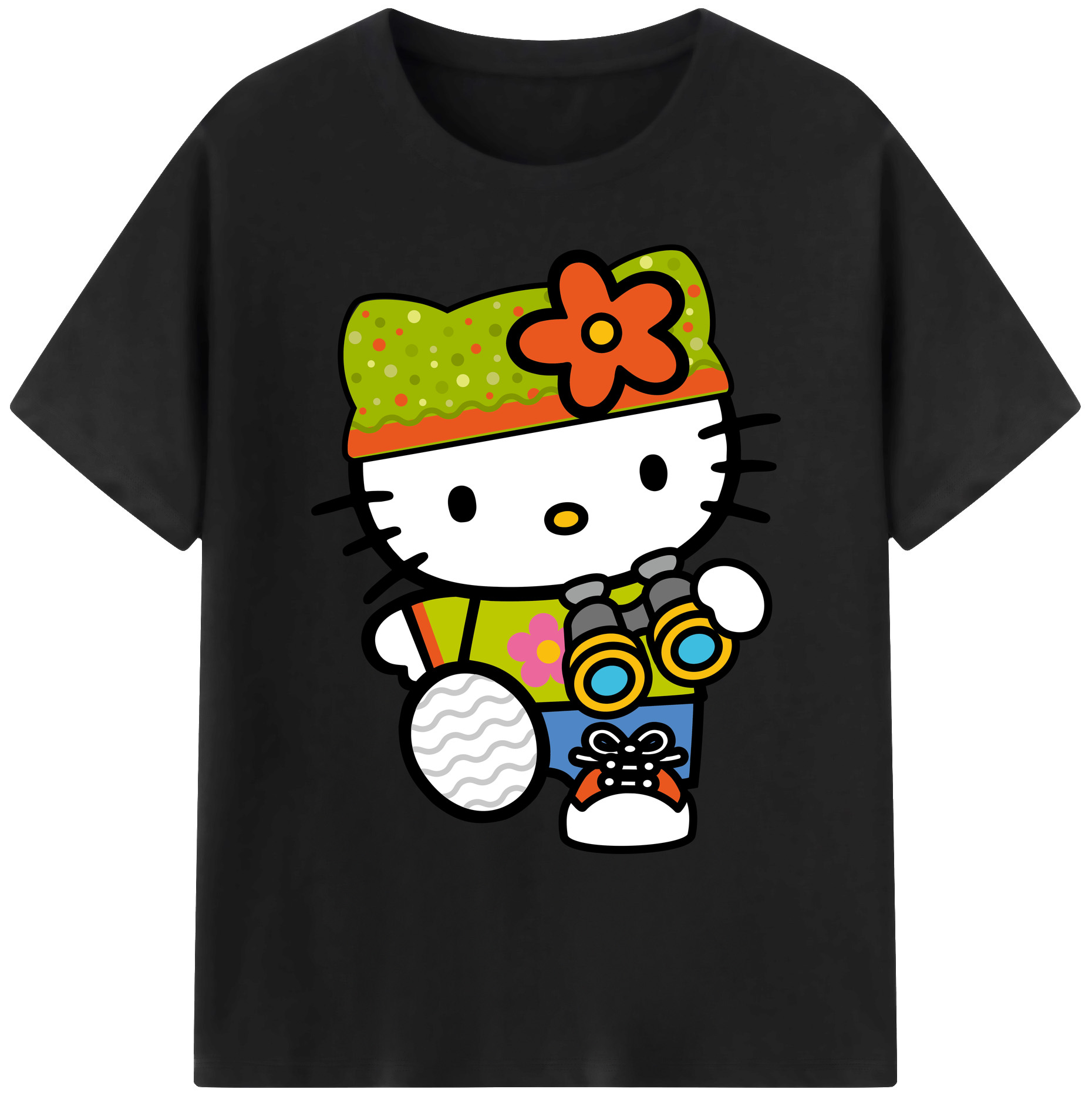 （画像用） Hello Kitty ハローキティ 綿100％ メンズ半袖Tシャツ｜肌触りやわらか＆通気性