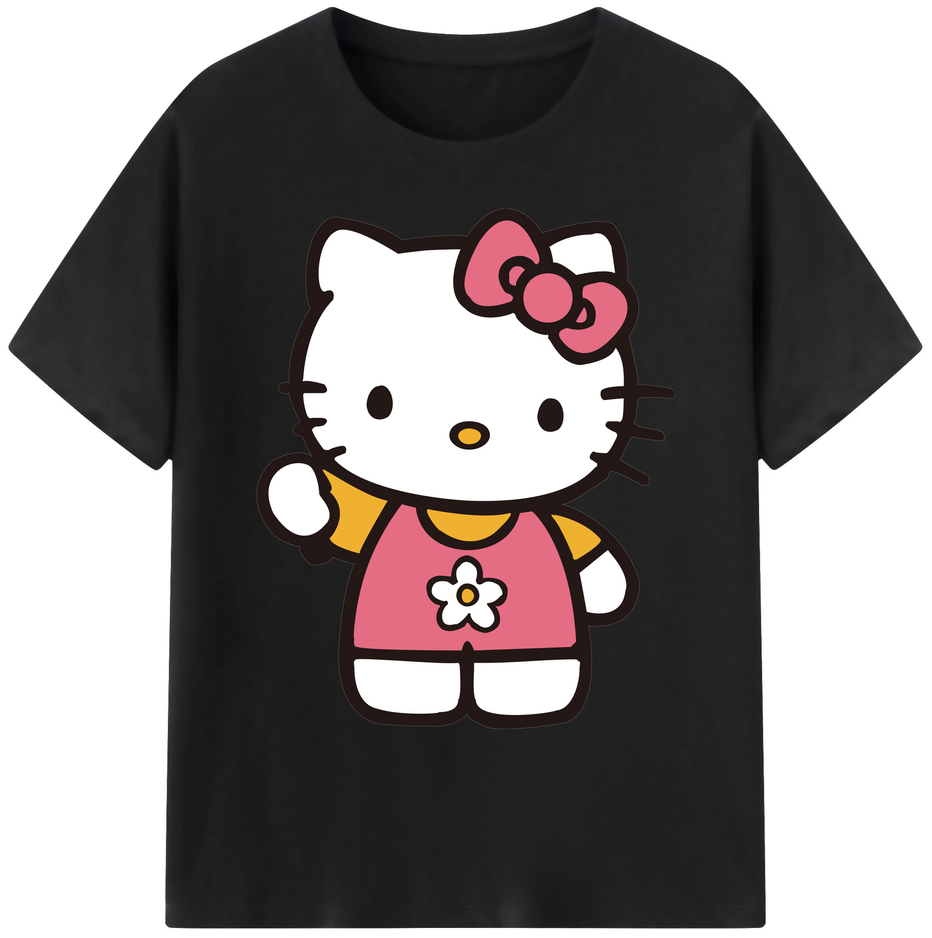 （画像用） Hello Kitty ハローキティ 綿100％ メンズ半袖Tシャツ｜肌触りやわらか＆通気性