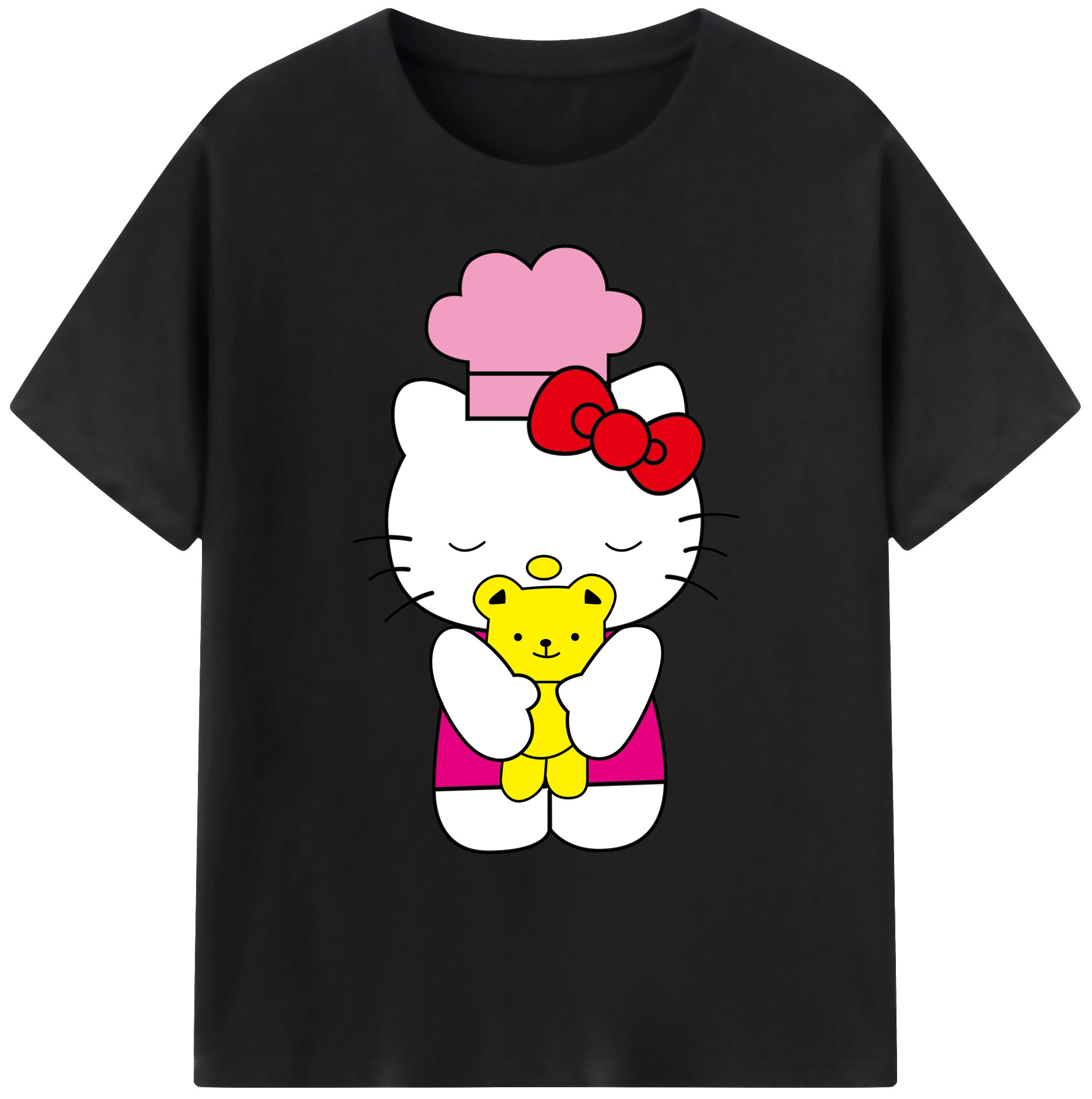 （画像用） Hello Kitty ハローキティ 綿100％ メンズ半袖Tシャツ｜肌触りやわらか＆通気性