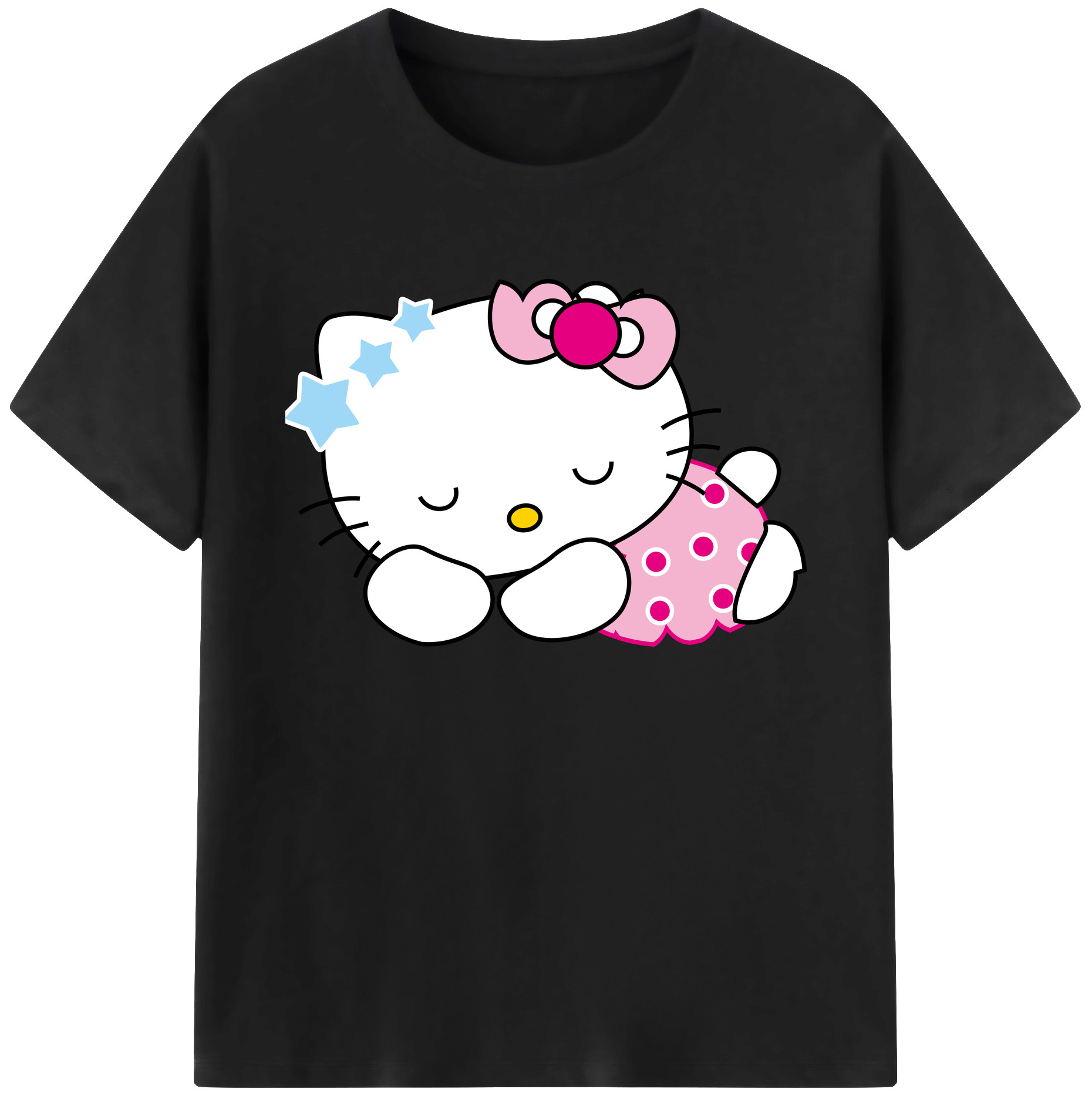 （画像用） Hello Kitty ハローキティ 綿100％ メンズ半袖Tシャツ｜肌触りやわらか＆通気性