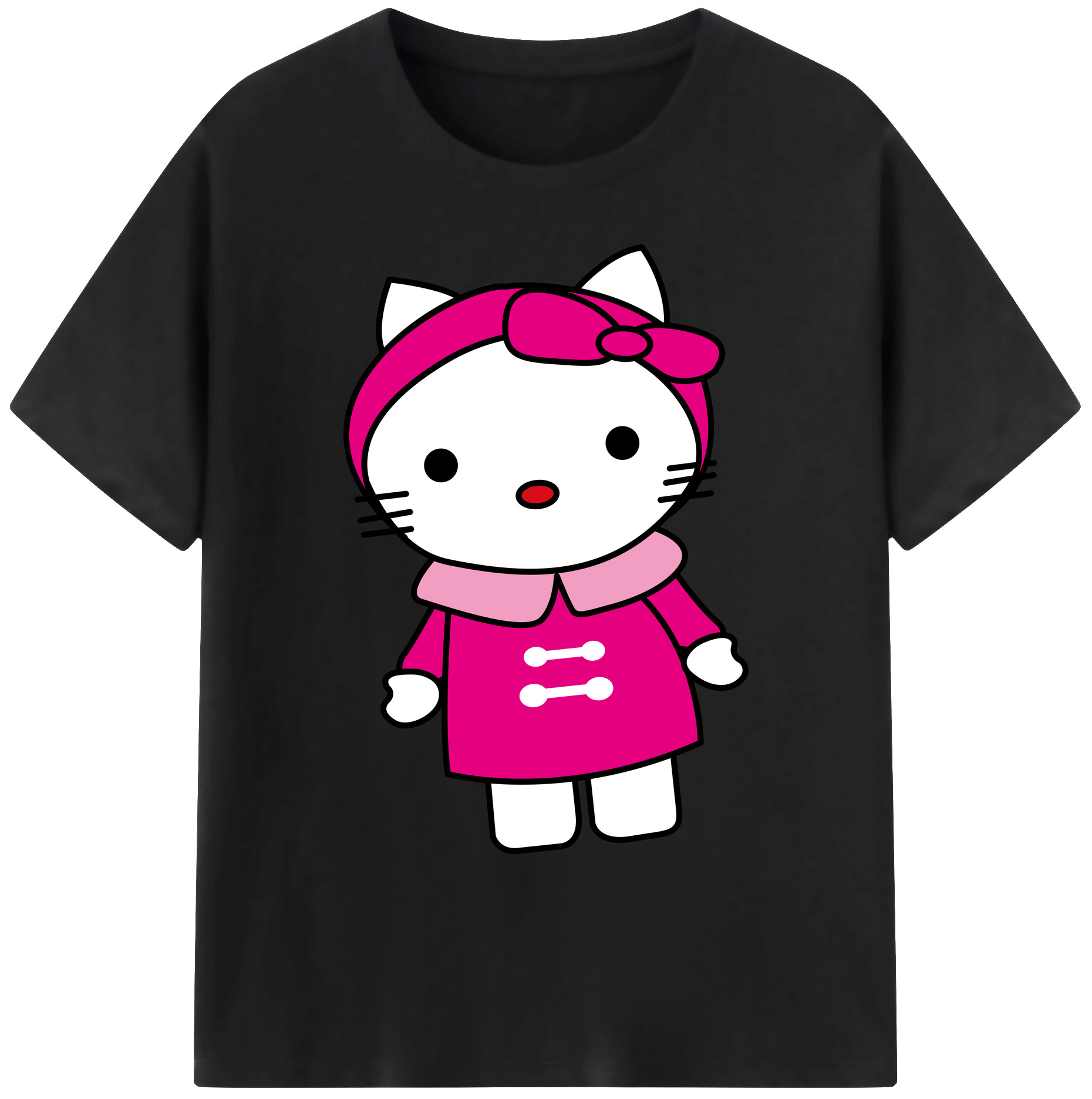 （画像用） Hello Kitty ハローキティ 綿100％ メンズ半袖Tシャツ｜肌触りやわらか＆通気性