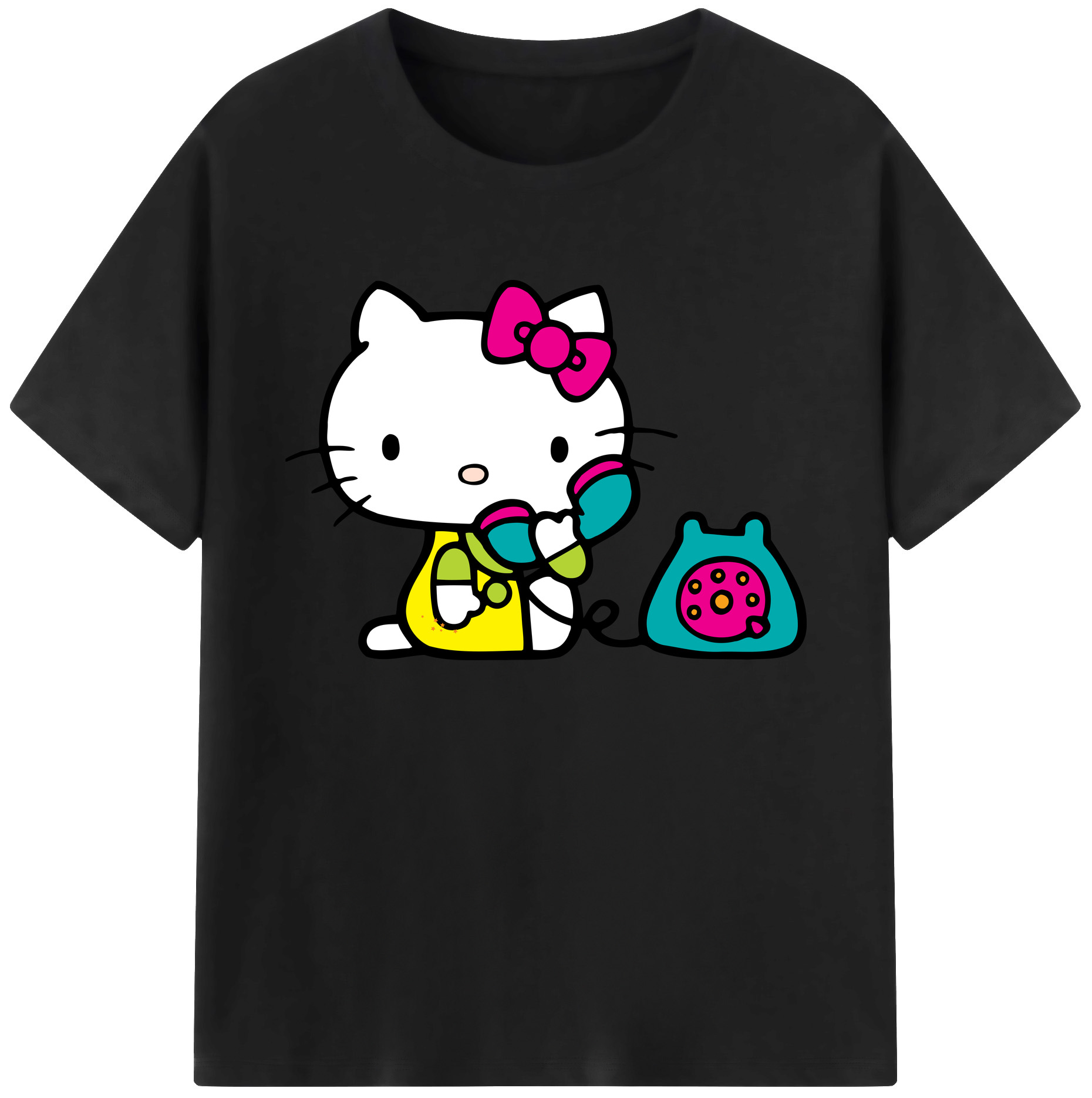 （画像用） Hello Kitty ハローキティ 綿100％ メンズ半袖Tシャツ｜肌触りやわらか＆通気性