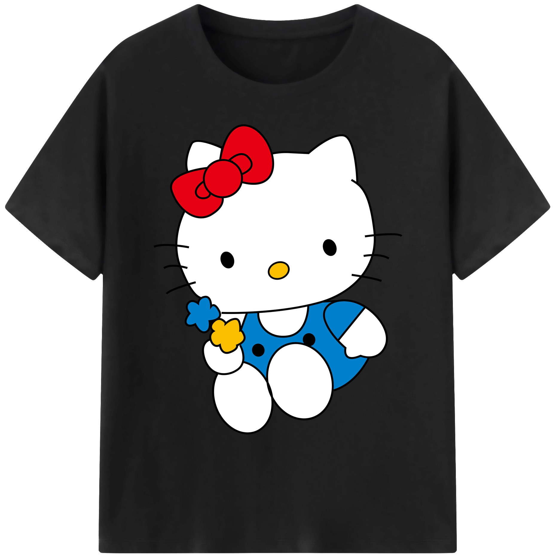 （画像用） Hello Kitty ハローキティ 綿100％ メンズ半袖Tシャツ｜肌触りやわらか＆通気性