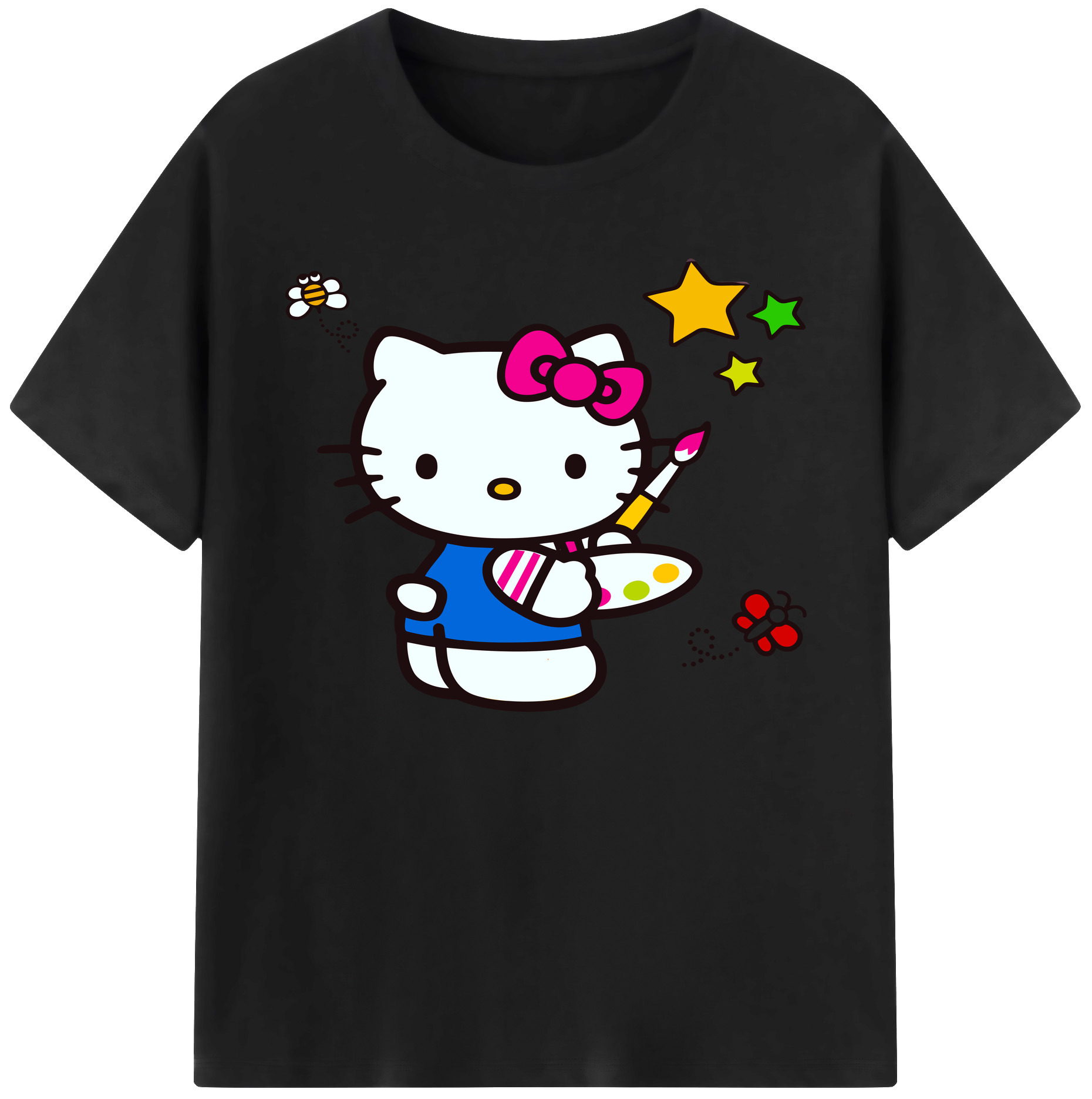 （画像用） Hello Kitty ハローキティ 綿100％ メンズ半袖Tシャツ｜肌触りやわらか＆通気性