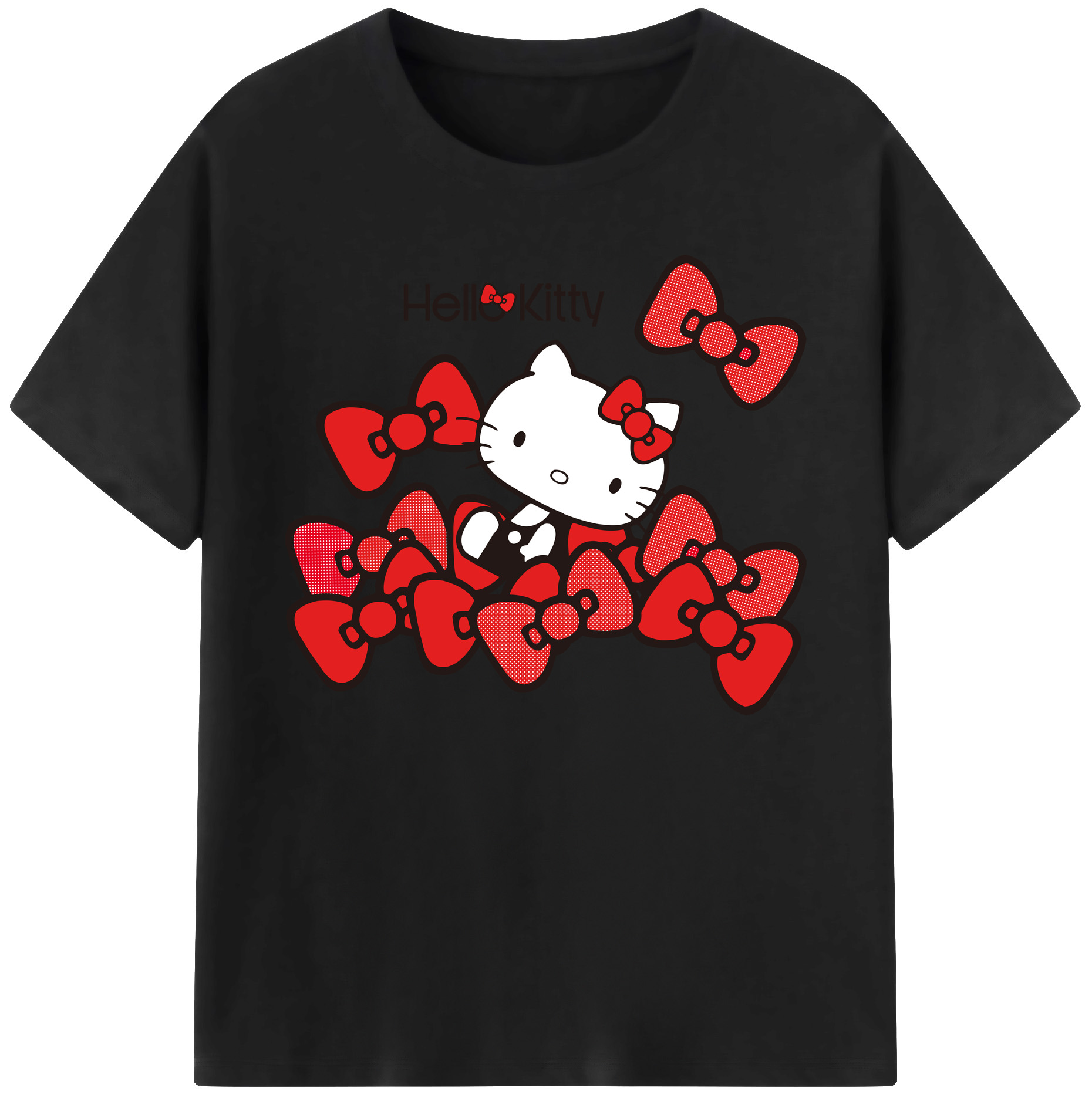 （画像用） Hello Kitty ハローキティ 綿100％ メンズ半袖Tシャツ｜肌触りやわらか＆通気性