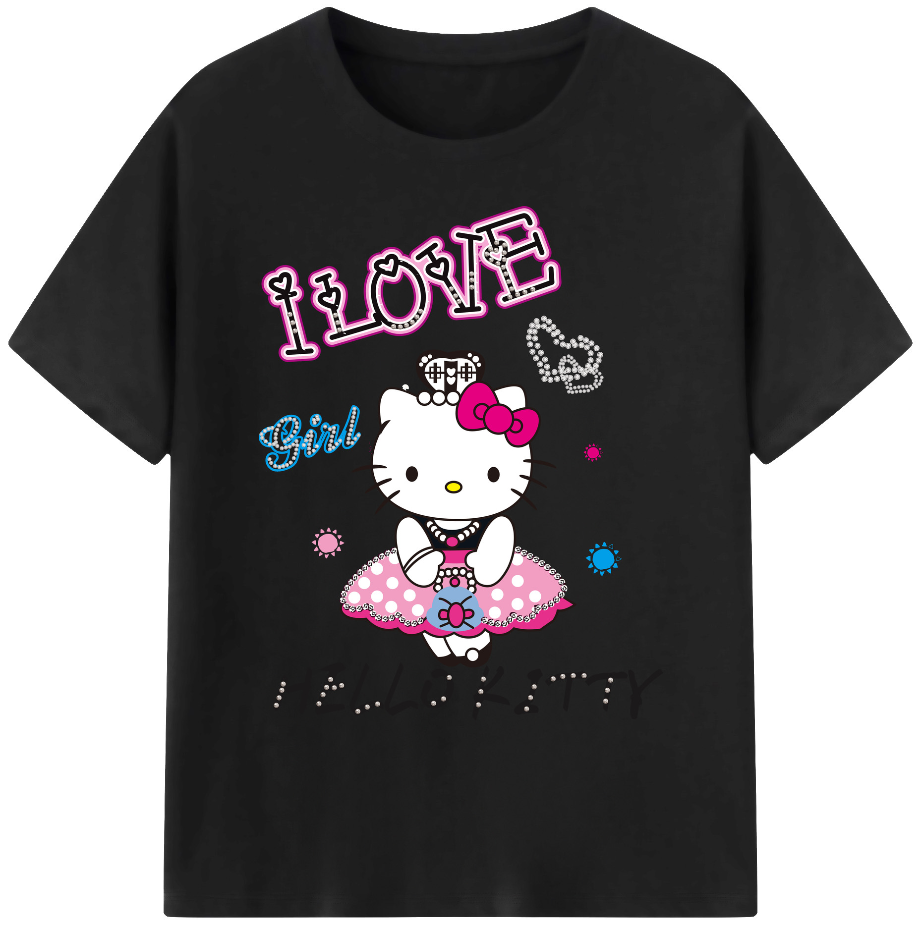 （画像用） Hello Kitty ハローキティ 綿100％ メンズ半袖Tシャツ｜肌触りやわらか＆通気性