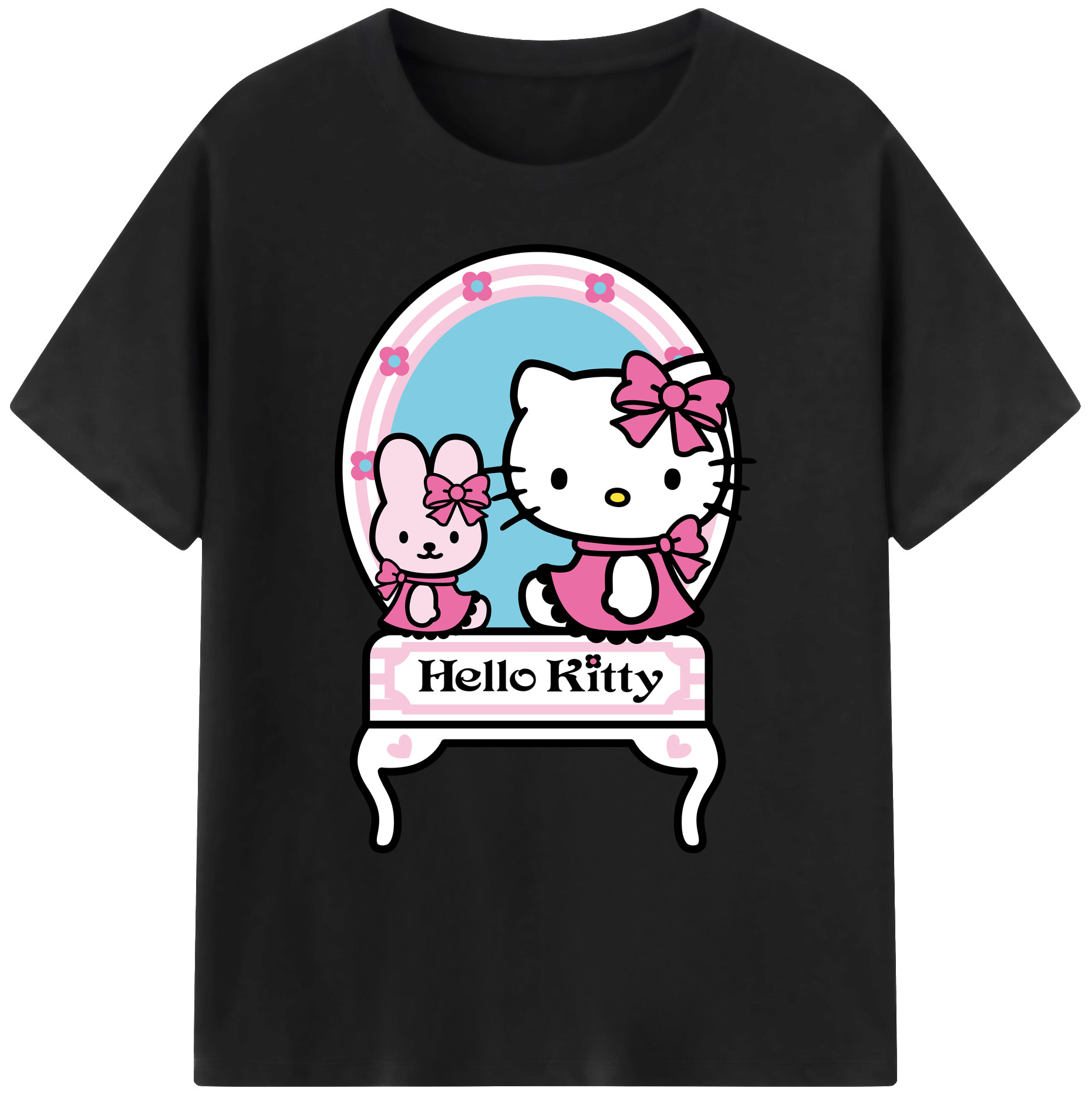 （画像用） Hello Kitty ハローキティ 綿100％ メンズ半袖Tシャツ｜肌触りやわらか＆通気性