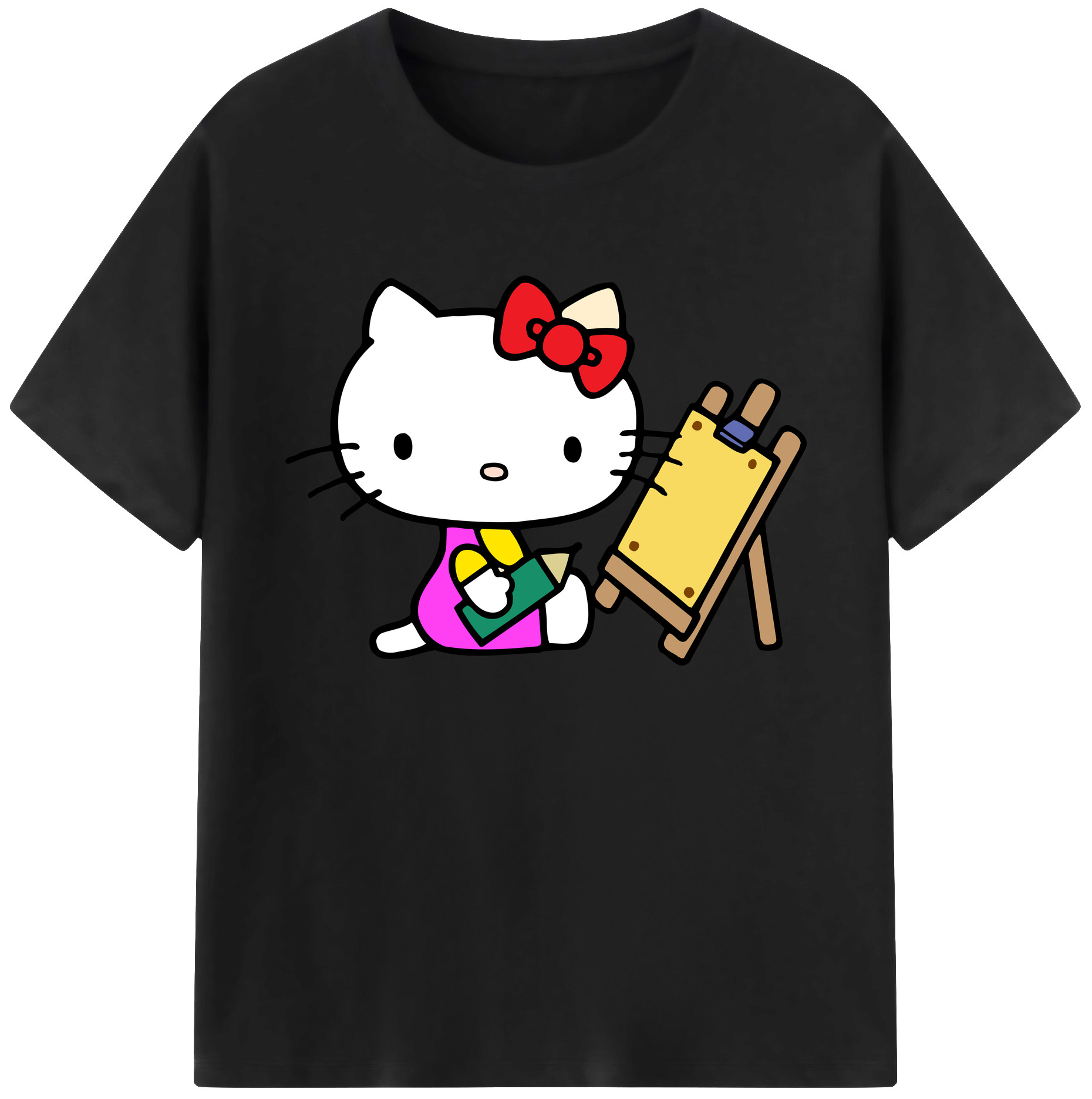 （画像用） Hello Kitty ハローキティ 綿100％ メンズ半袖Tシャツ｜肌触りやわらか＆通気性