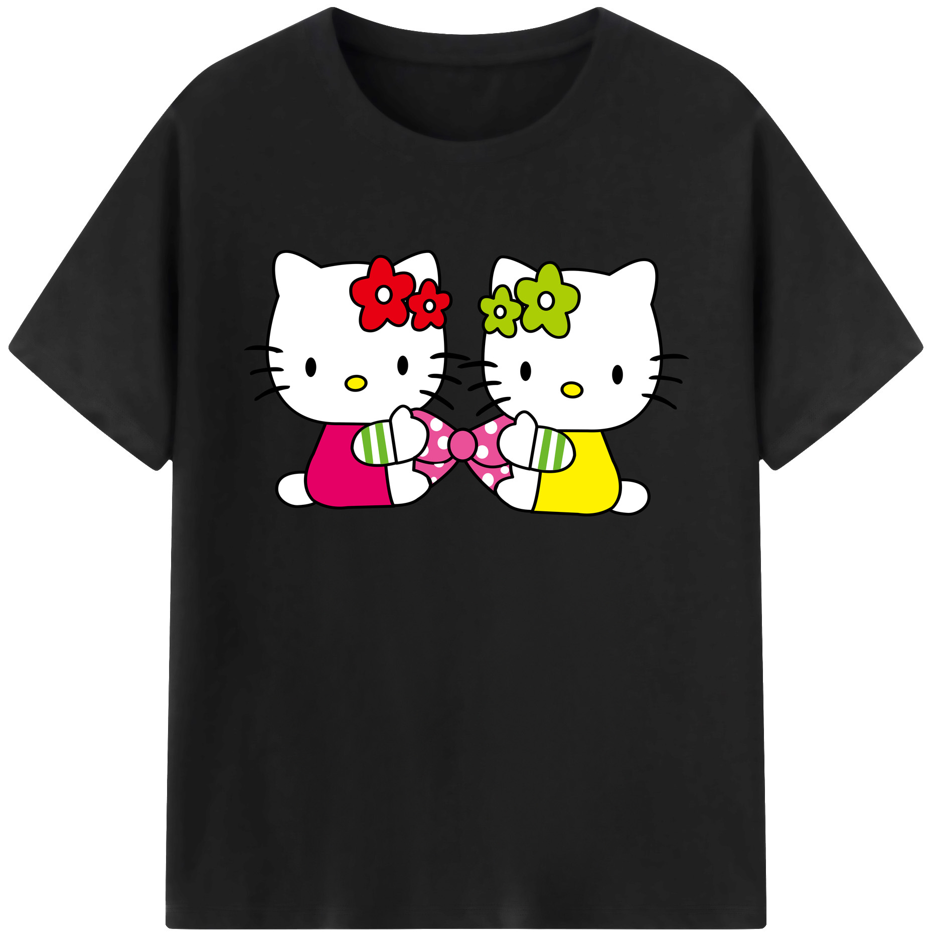 （画像用） Hello Kitty ハローキティ 綿100％ メンズ半袖Tシャツ｜肌触りやわらか＆通気性