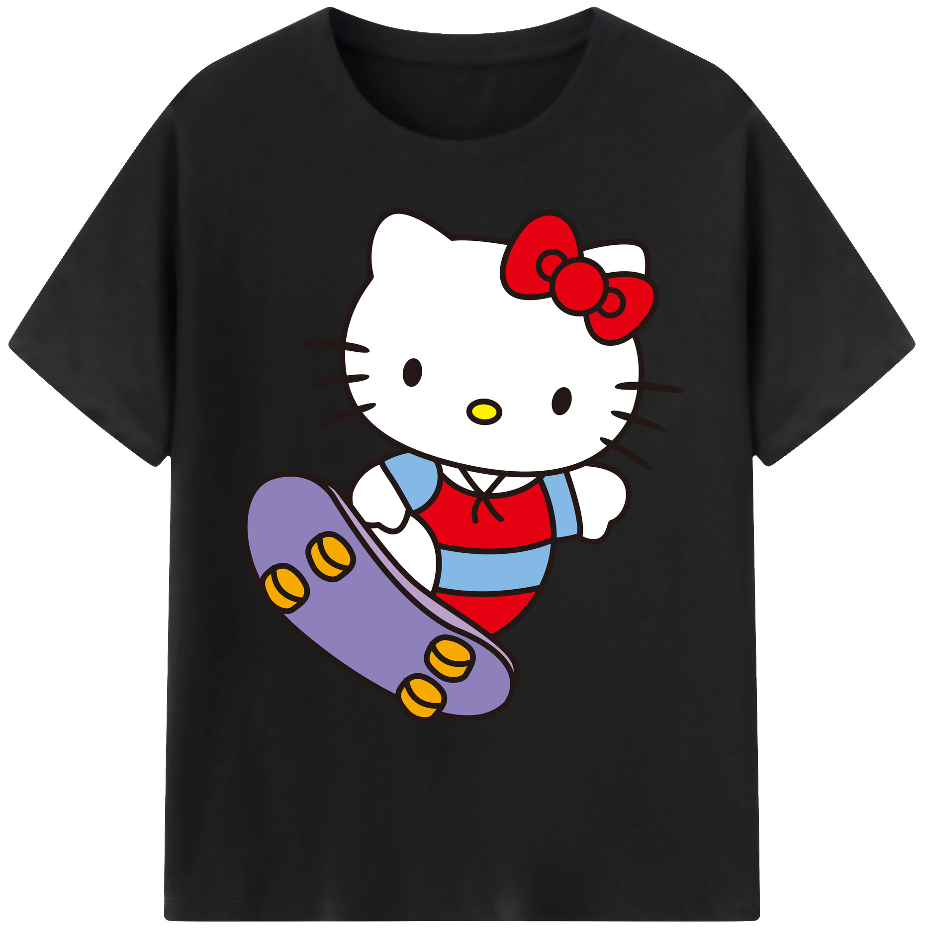 （画像用） Hello Kitty ハローキティ 綿100％ メンズ半袖Tシャツ｜肌触りやわらか＆通気性
