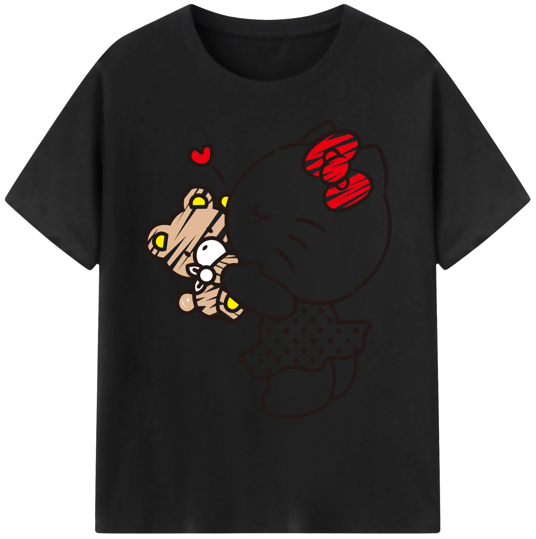 （画像用） Hello Kitty ハローキティ 綿100％ メンズ半袖Tシャツ｜肌触りやわらか＆通気性