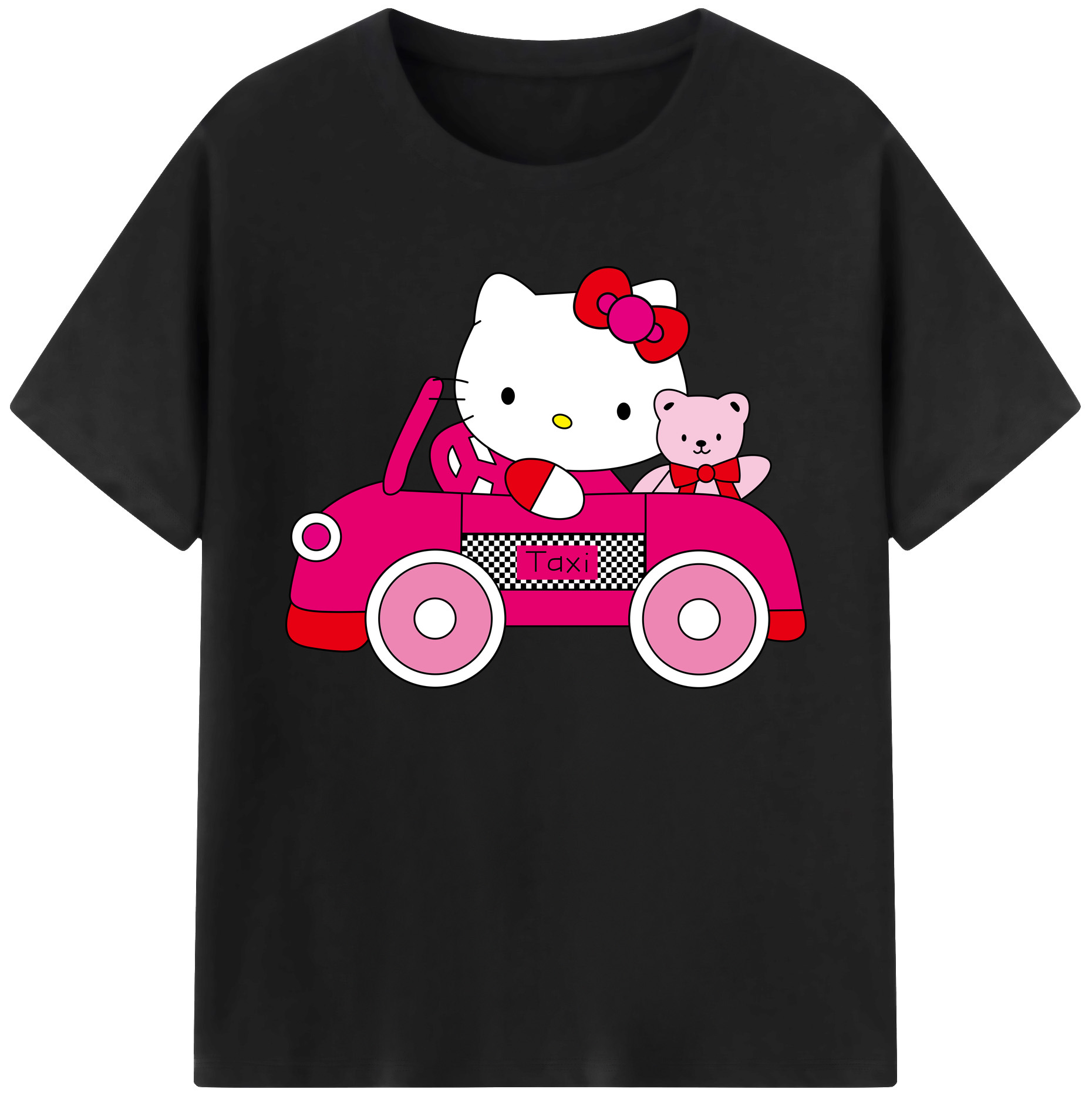 （画像用） Hello Kitty ハローキティ 綿100％ メンズ半袖Tシャツ｜肌触りやわらか＆通気性