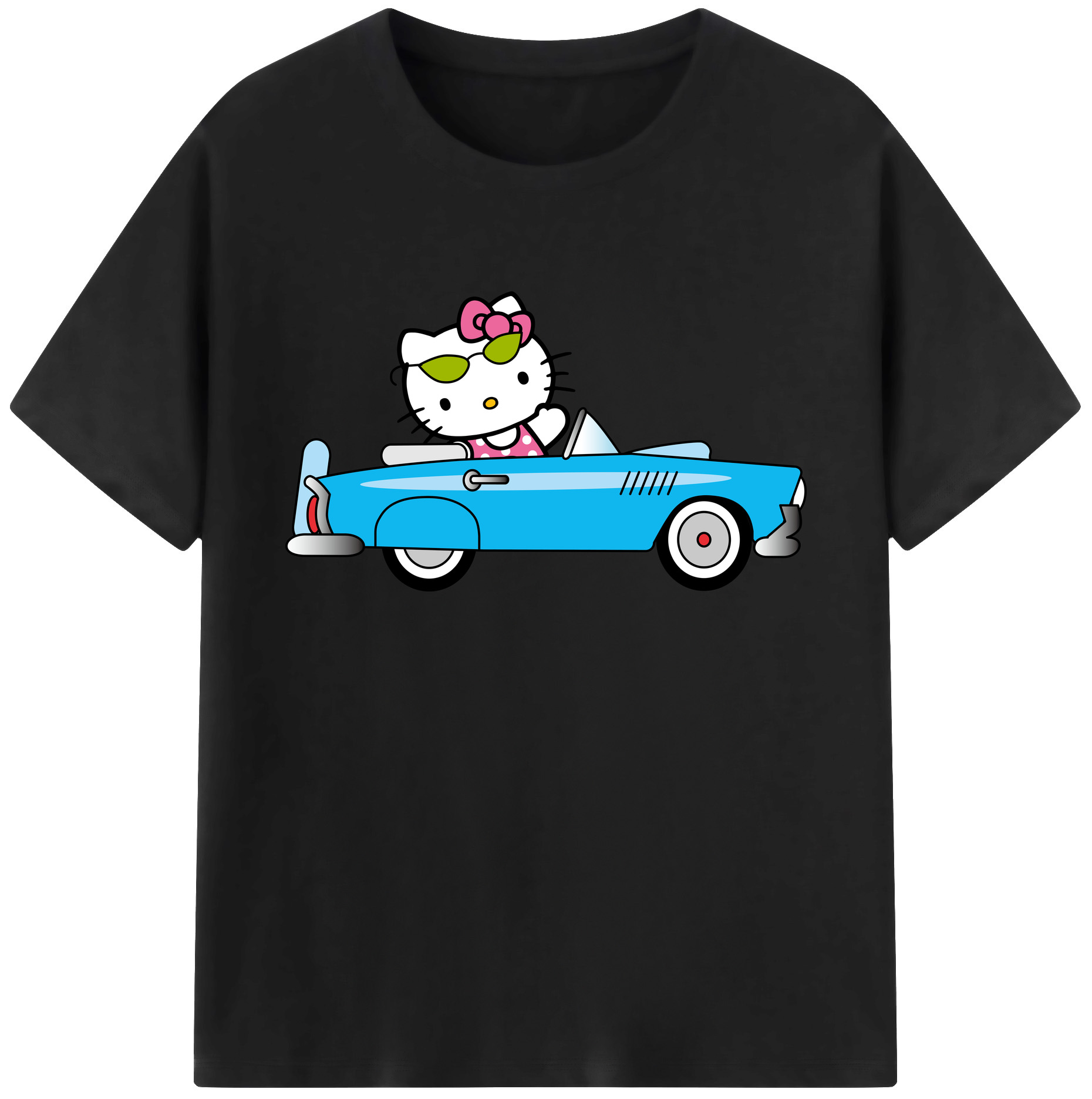 （画像用） Hello Kitty ハローキティ 綿100％ メンズ半袖Tシャツ｜肌触りやわらか＆通気性