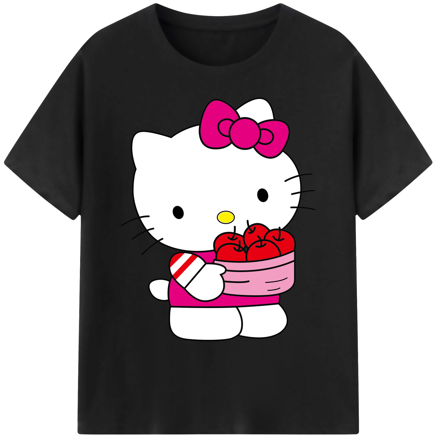 （画像用） Hello Kitty ハローキティ 綿100％ メンズ半袖Tシャツ｜肌触りやわらか＆通気性