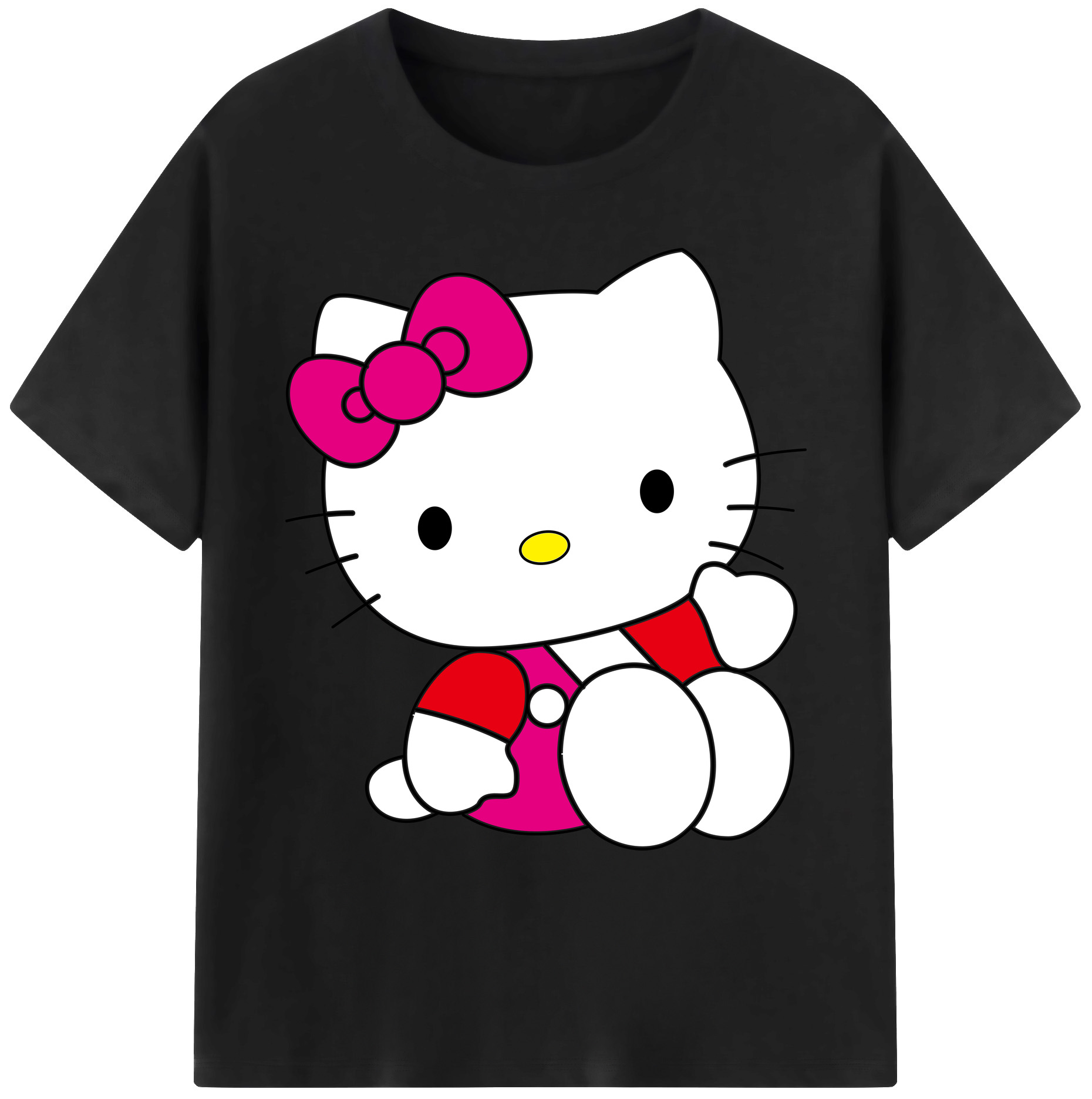 （画像用） Hello Kitty ハローキティ 綿100％ メンズ半袖Tシャツ｜肌触りやわらか＆通気性