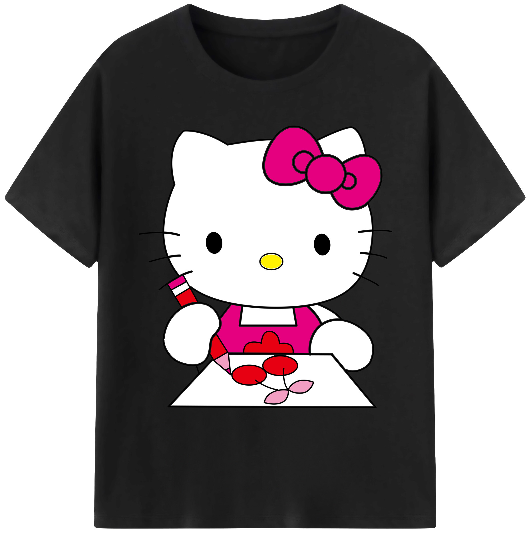 （画像用） Hello Kitty ハローキティ 綿100％ メンズ半袖Tシャツ｜肌触りやわらか＆通気性