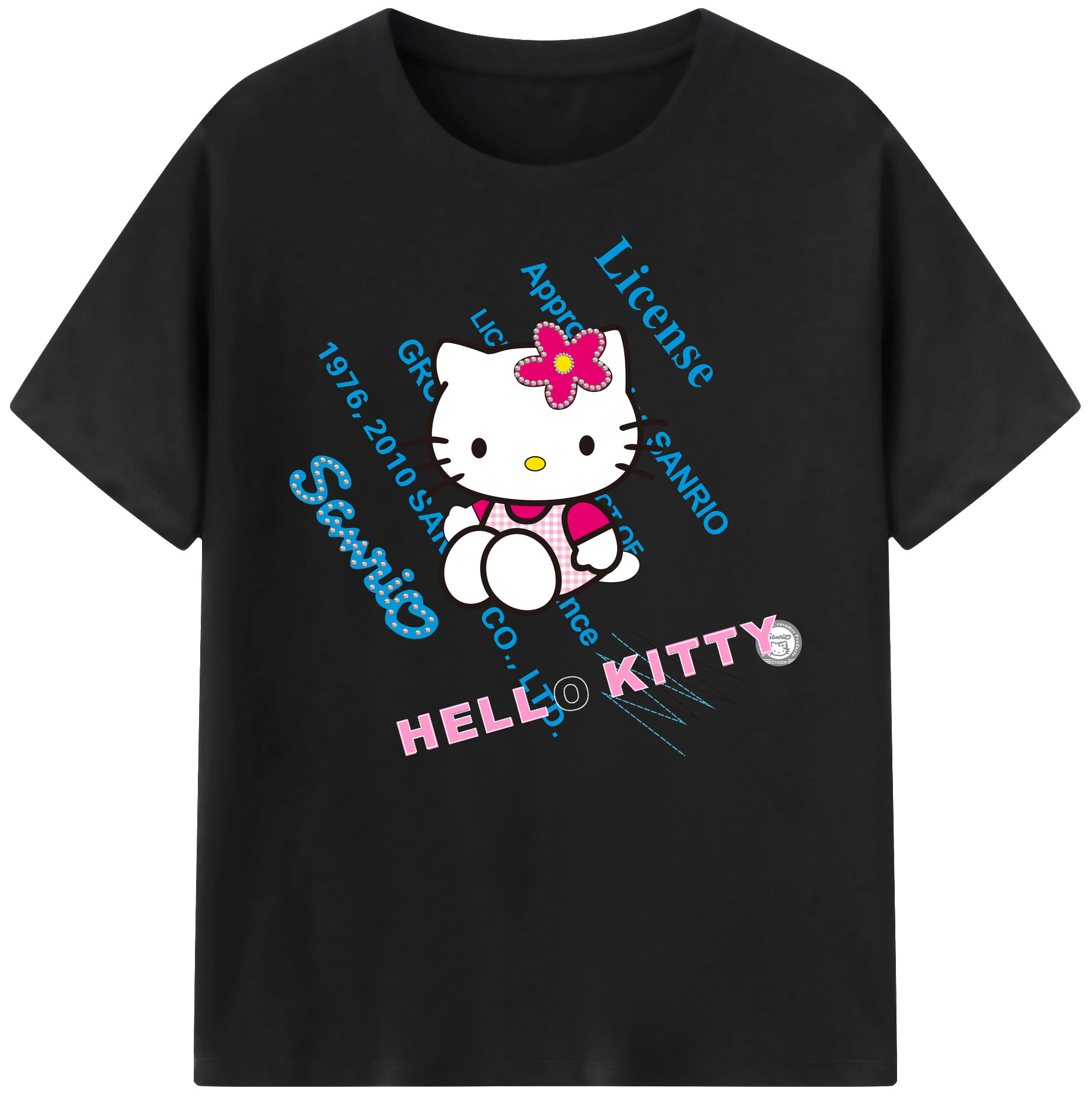 （画像用） Hello Kitty ハローキティ 綿100％ メンズ半袖Tシャツ｜肌触りやわらか＆通気性