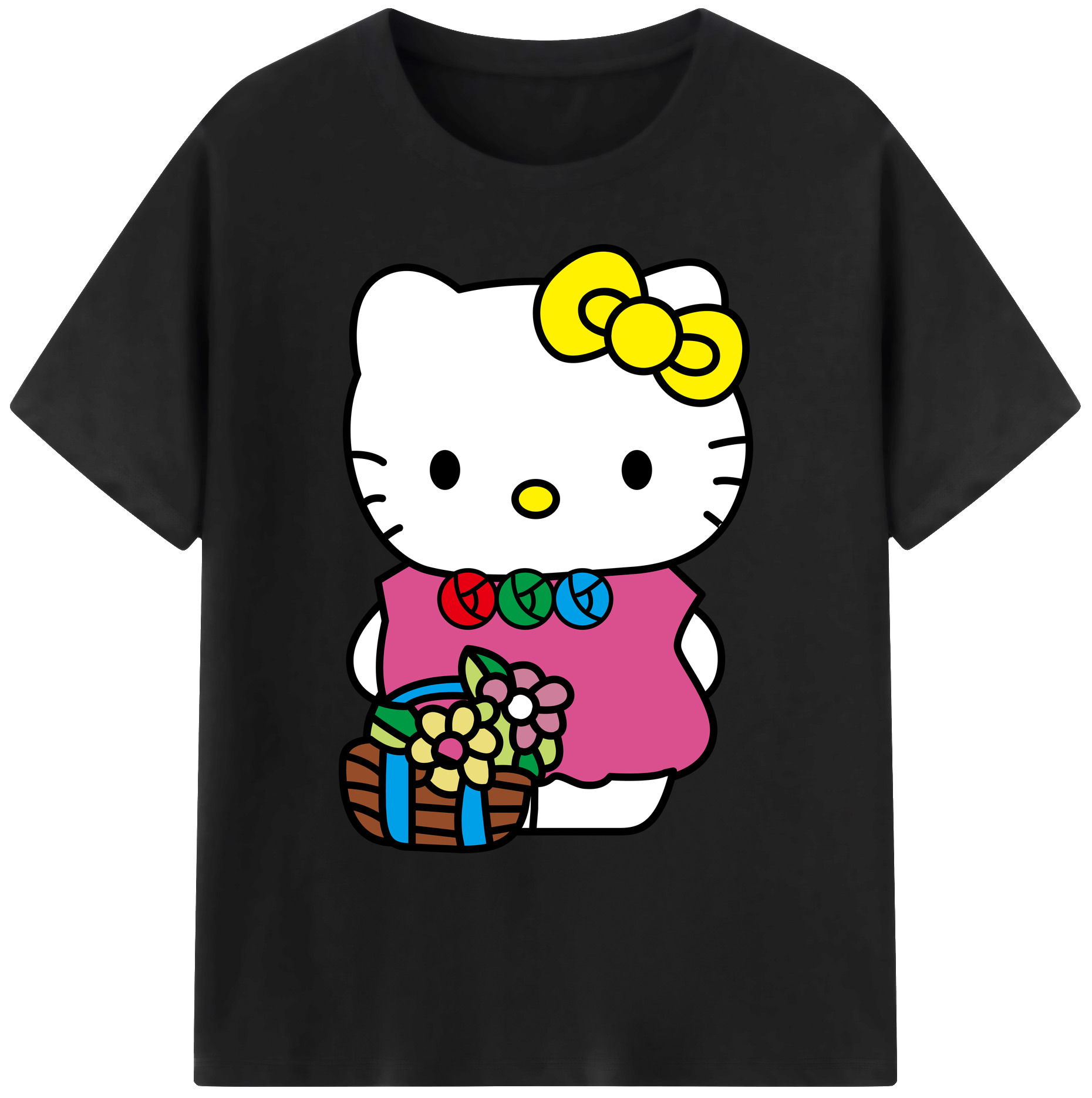 （画像用） Hello Kitty ハローキティ 綿100％ メンズ半袖Tシャツ｜肌触りやわらか＆通気性