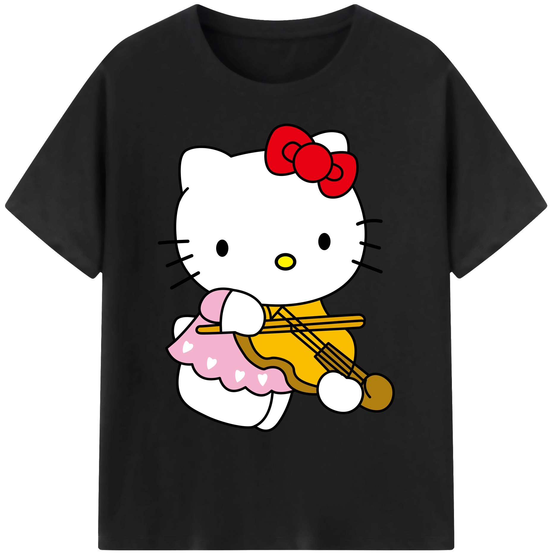 （画像用） Hello Kitty ハローキティ 綿100％ メンズ半袖Tシャツ｜肌触りやわらか＆通気性