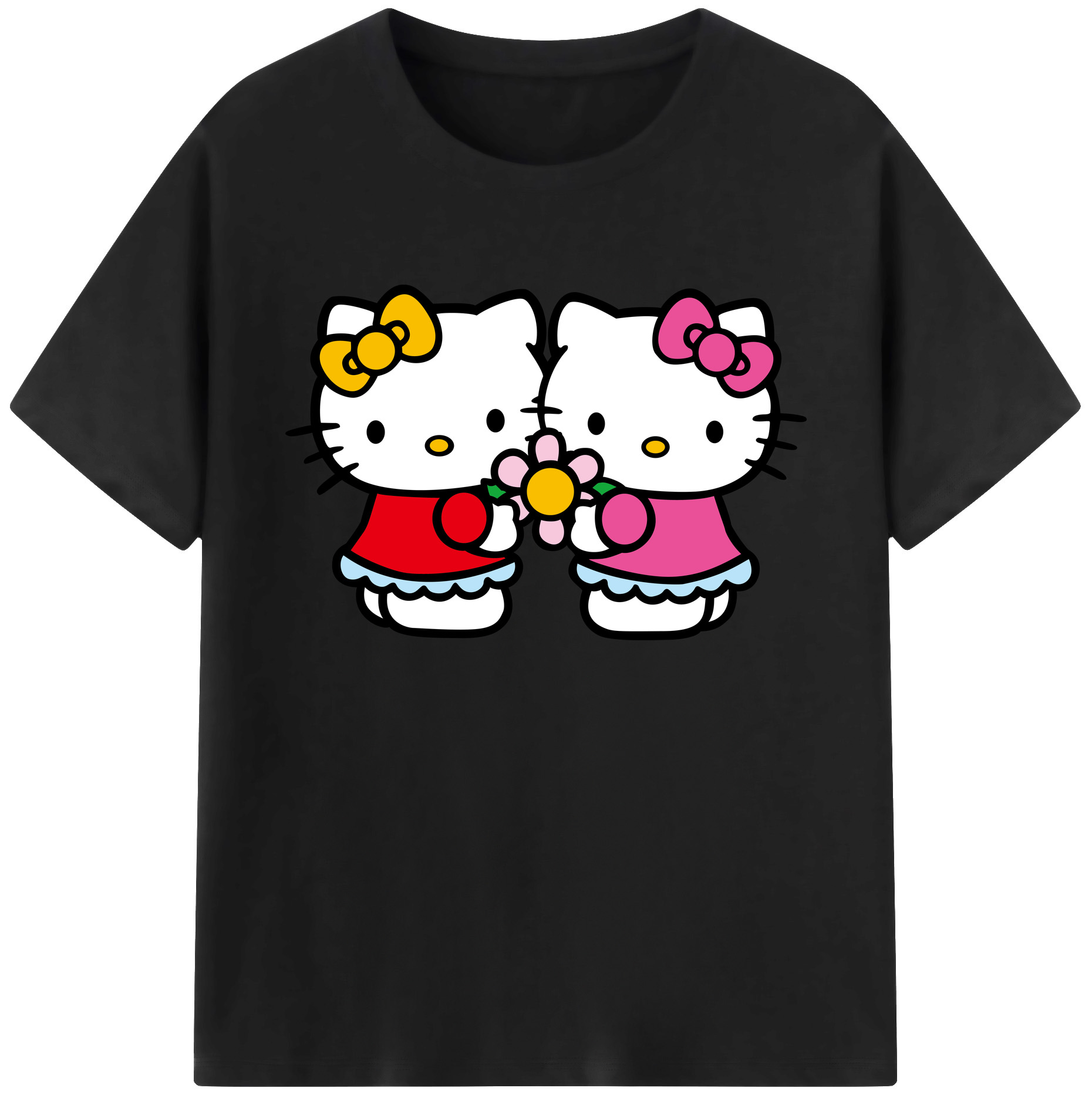 （画像用） Hello Kitty ハローキティ 綿100％ メンズ半袖Tシャツ｜肌触りやわらか＆通気性