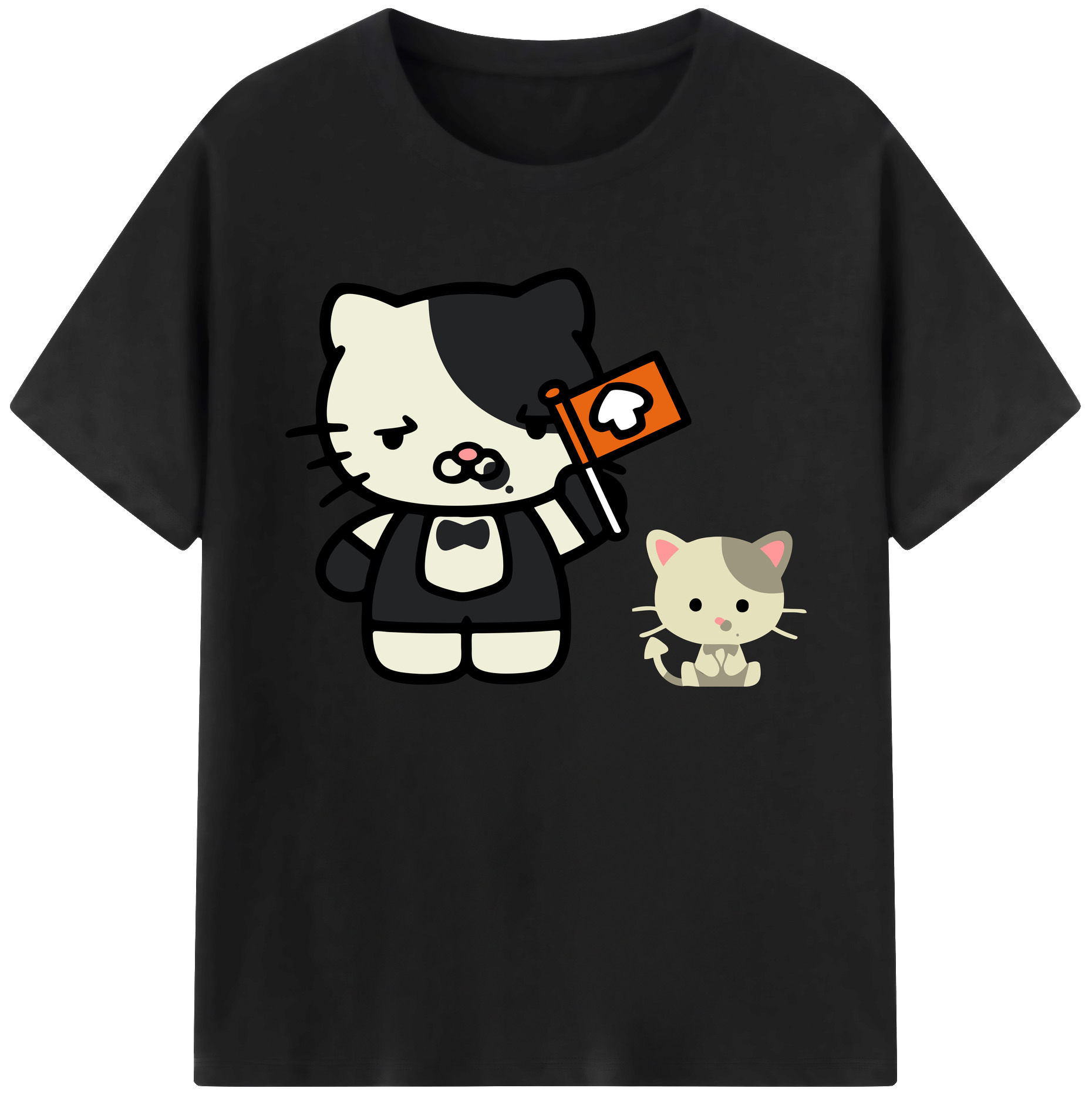 （画像用） Hello Kitty ハローキティ 綿100％ メンズ半袖Tシャツ｜肌触りやわらか＆通気性