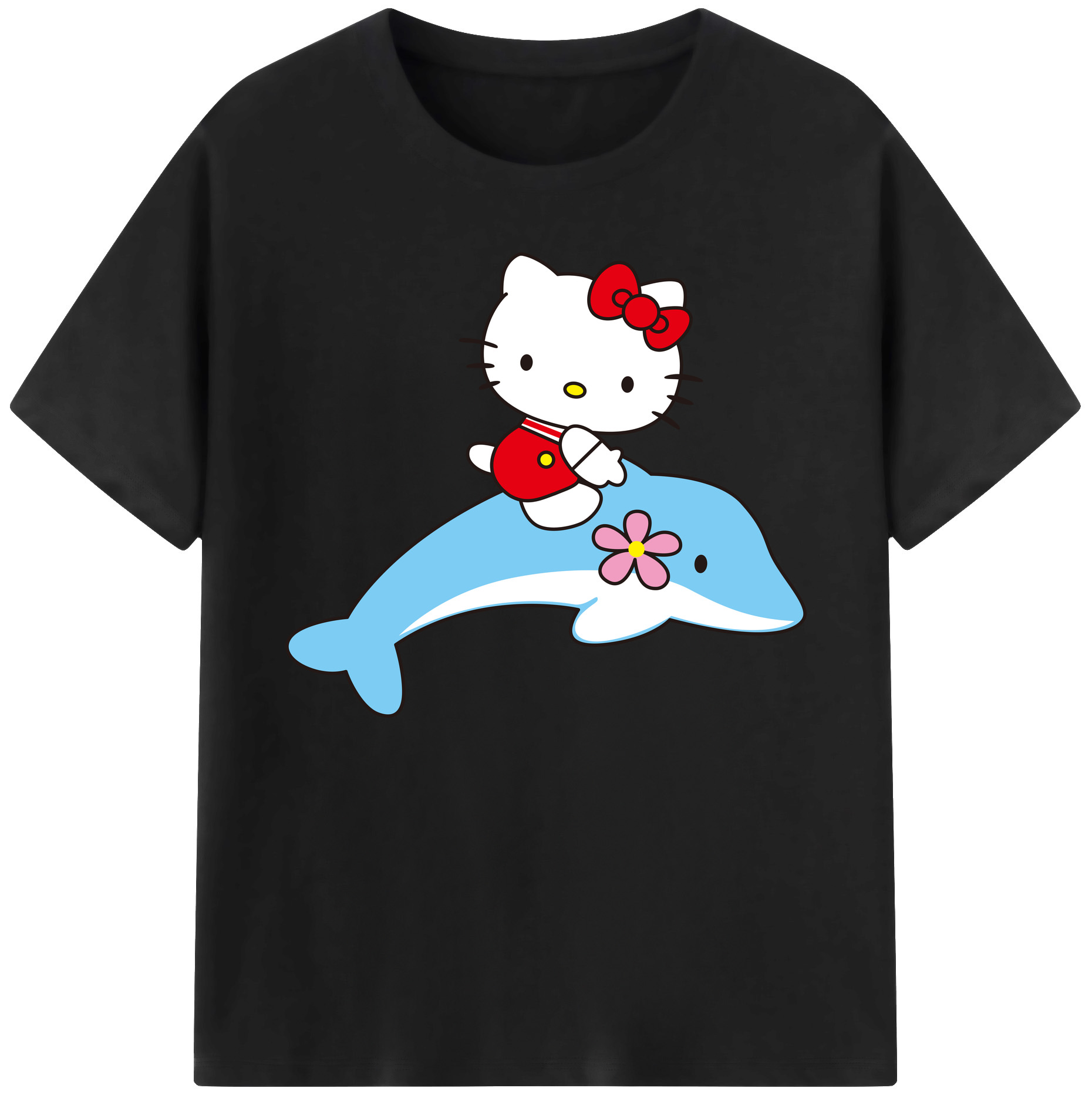 （画像用） Hello Kitty ハローキティ 綿100％ メンズ半袖Tシャツ｜肌触りやわらか＆通気性