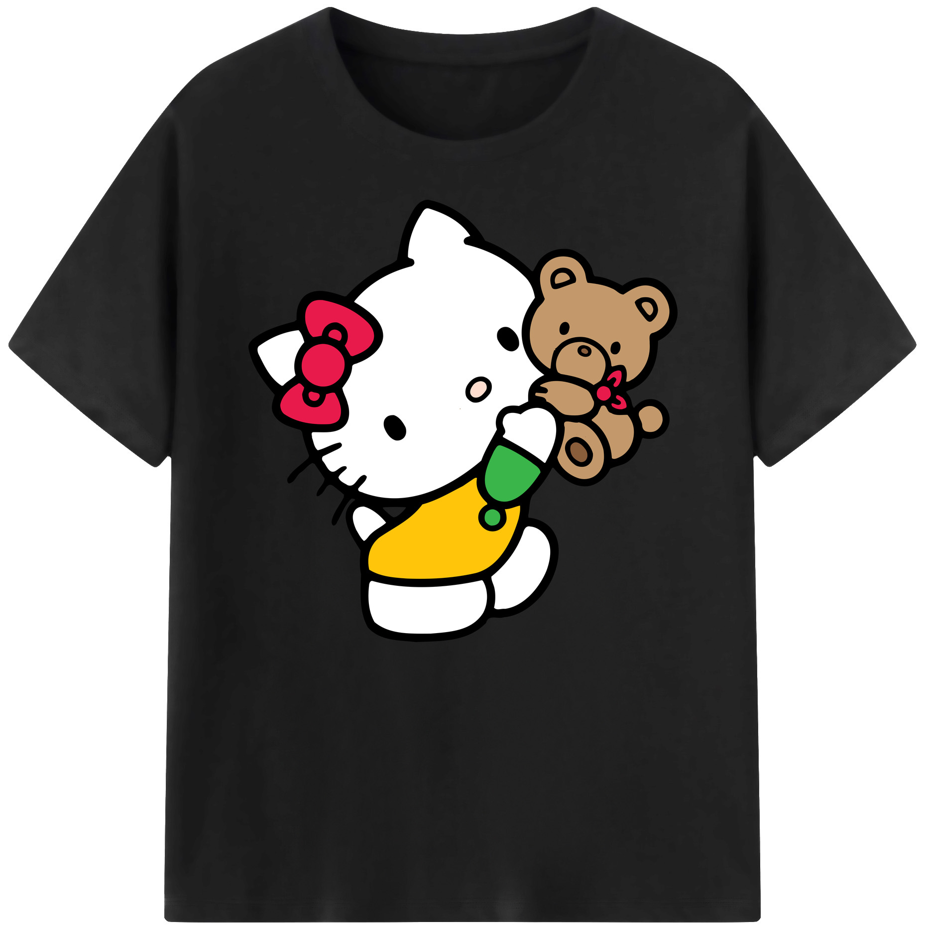（画像用） Hello Kitty ハローキティ 綿100％ メンズ半袖Tシャツ｜肌触りやわらか＆通気性
