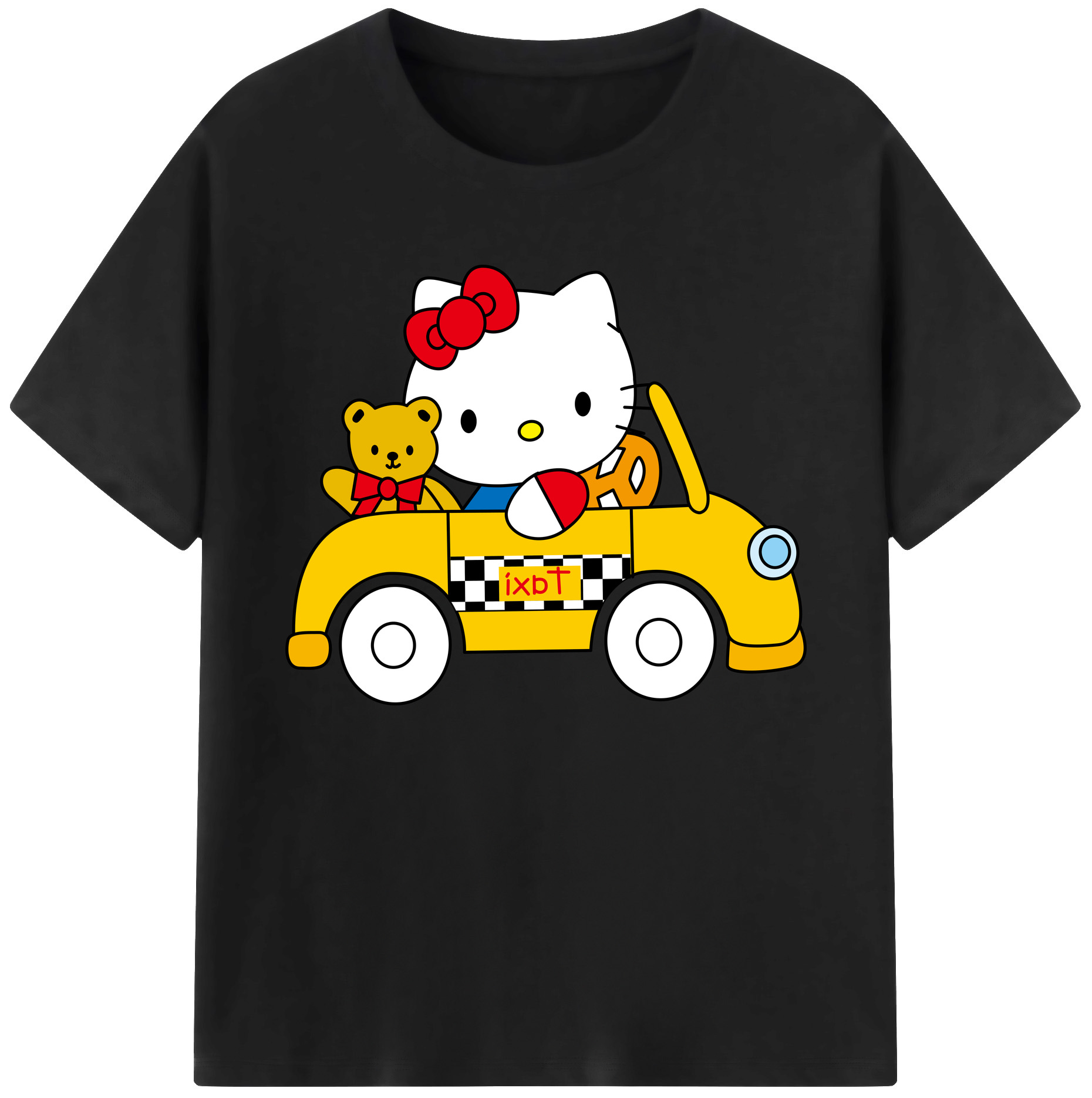 （画像用） Hello Kitty ハローキティ 綿100％ メンズ半袖Tシャツ｜肌触りやわらか＆通気性