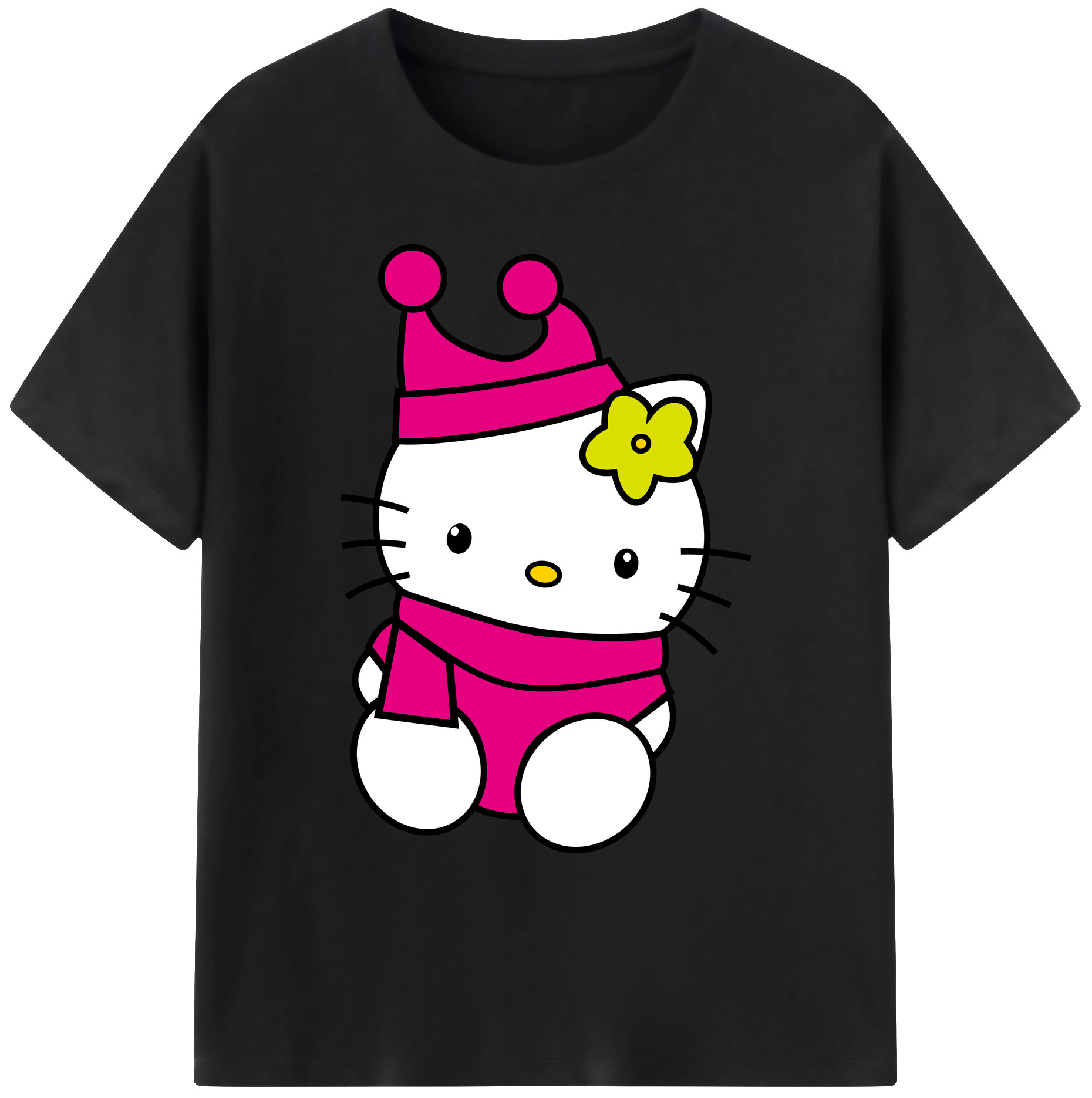 （画像用） Hello Kitty ハローキティ 綿100％ メンズ半袖Tシャツ｜肌触りやわらか＆通気性