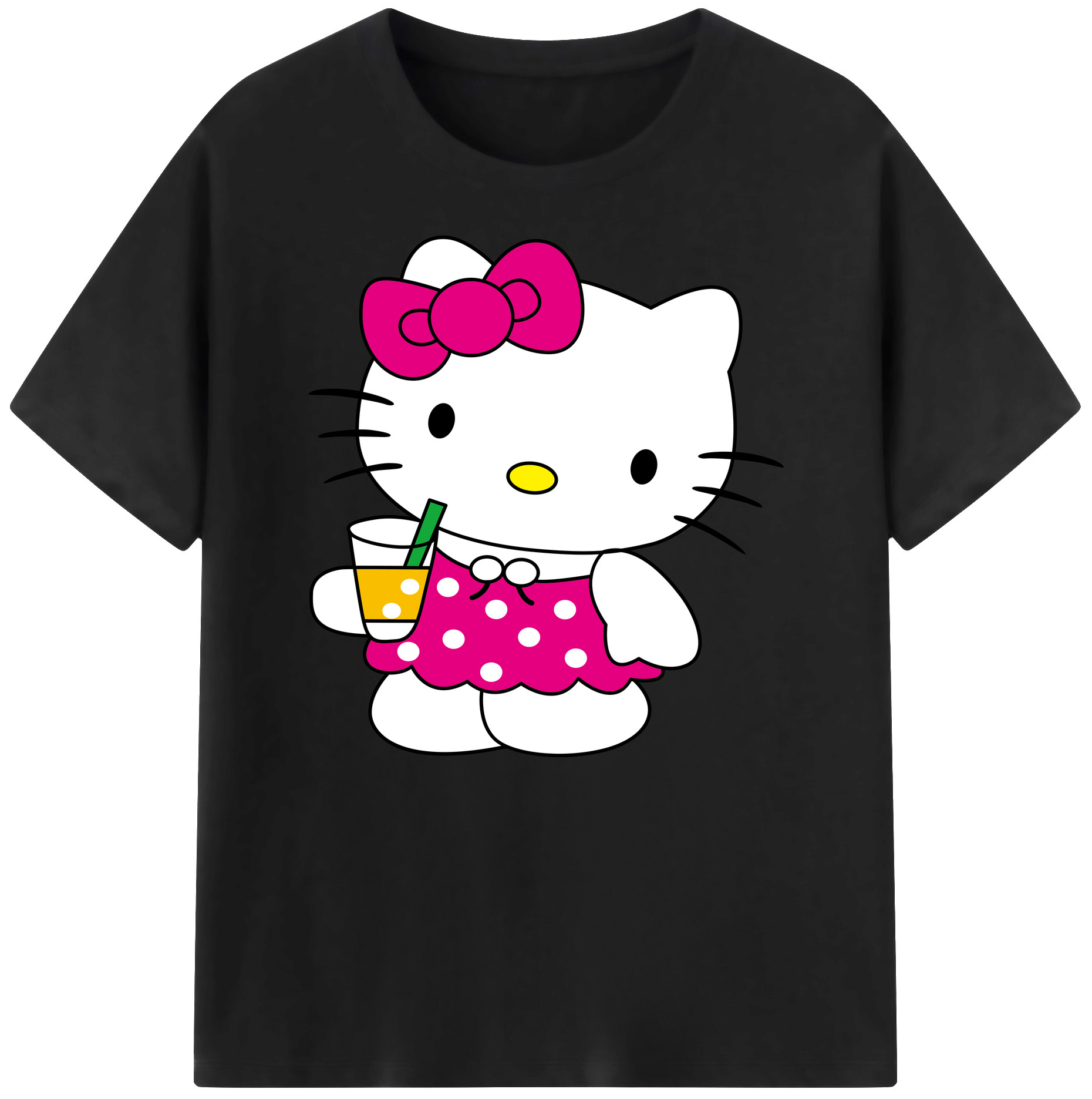 （画像用） Hello Kitty ハローキティ 綿100％ メンズ半袖Tシャツ｜肌触りやわらか＆通気性