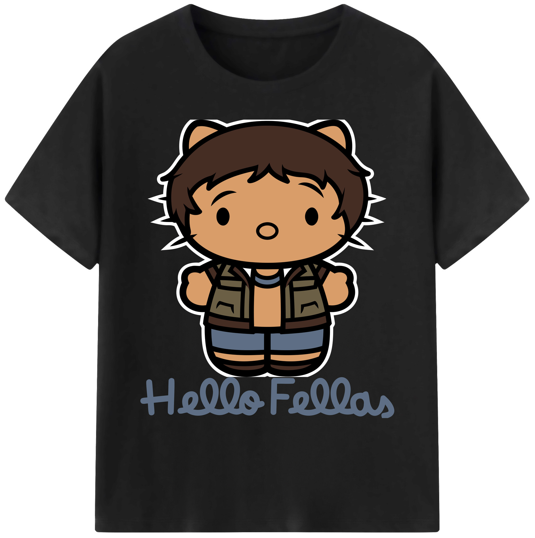 （画像用） Hello Kitty ハローキティ 綿100％ メンズ半袖Tシャツ｜肌触りやわらか＆通気性