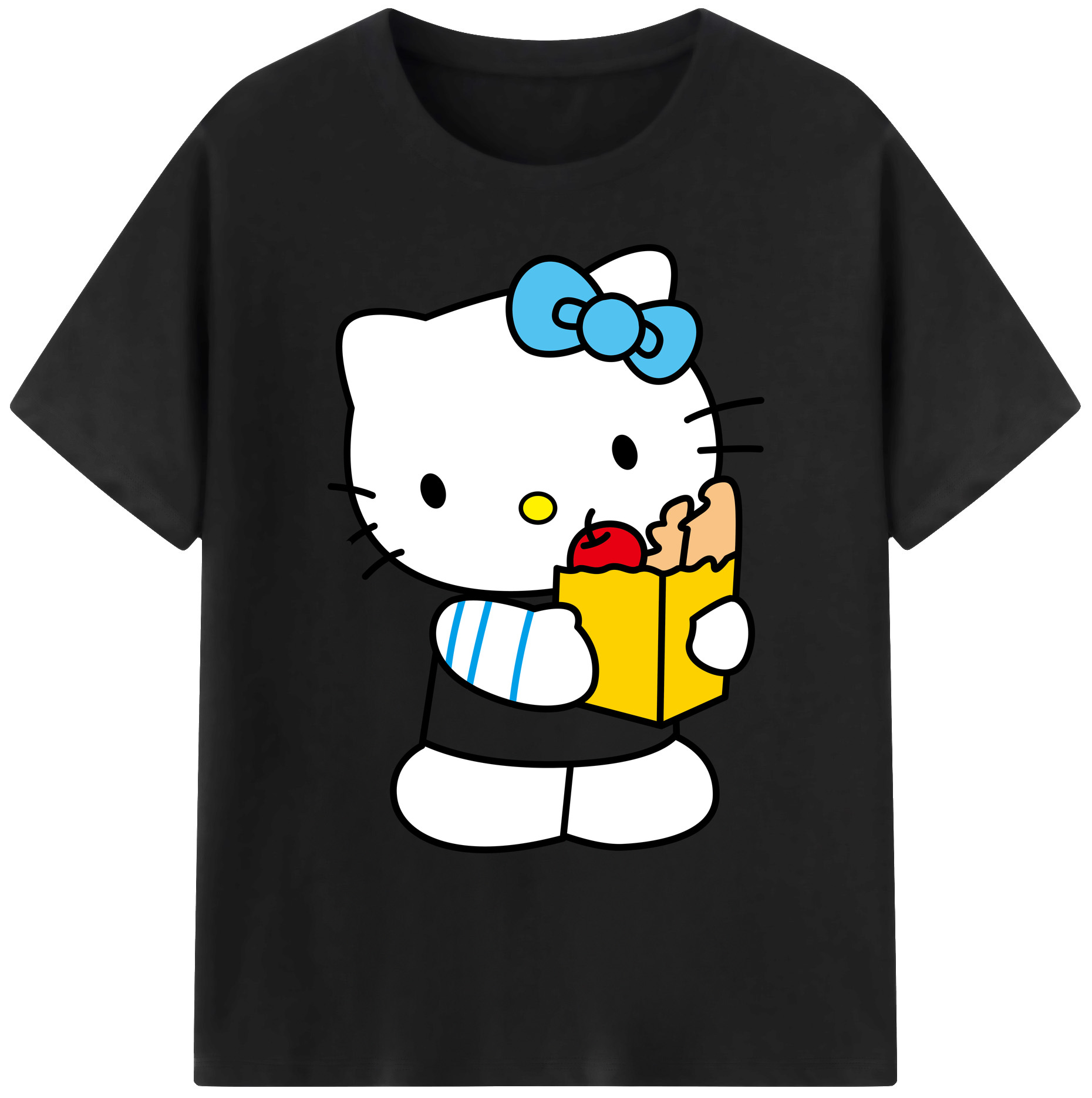 （画像用） Hello Kitty ハローキティ 綿100％ メンズ半袖Tシャツ｜肌触りやわらか＆通気性