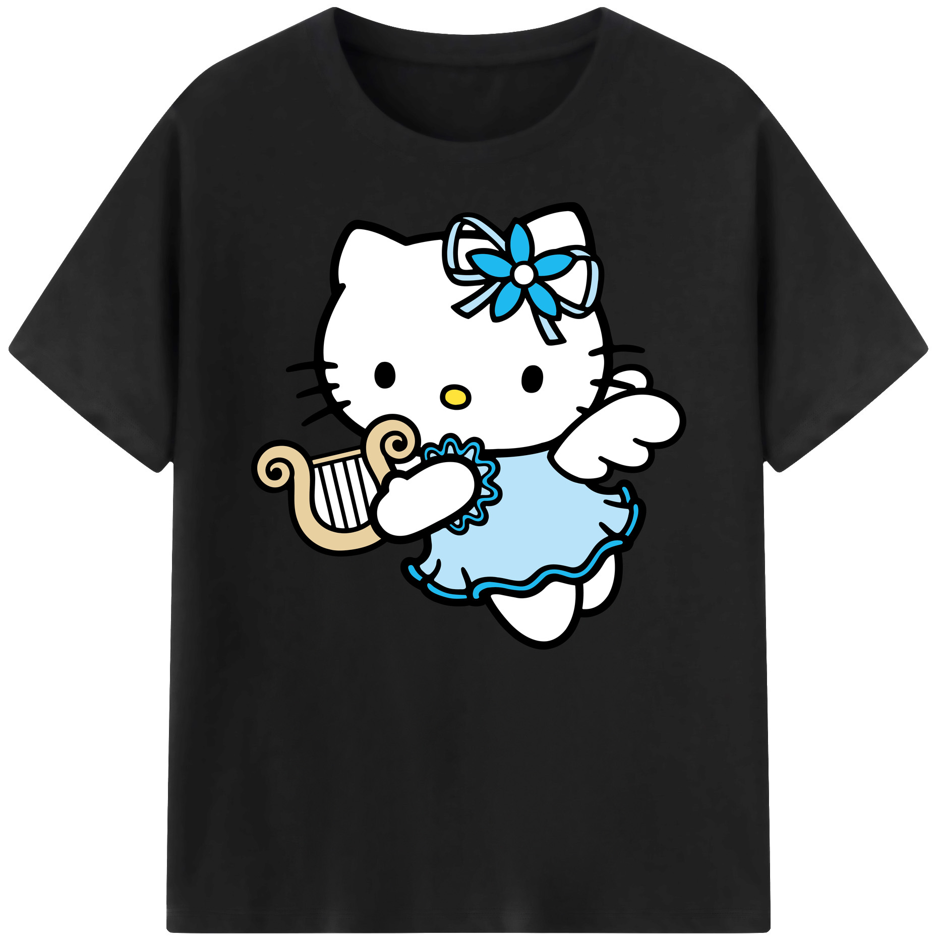 （画像用） Hello Kitty ハローキティ 綿100％ メンズ半袖Tシャツ｜肌触りやわらか＆通気性