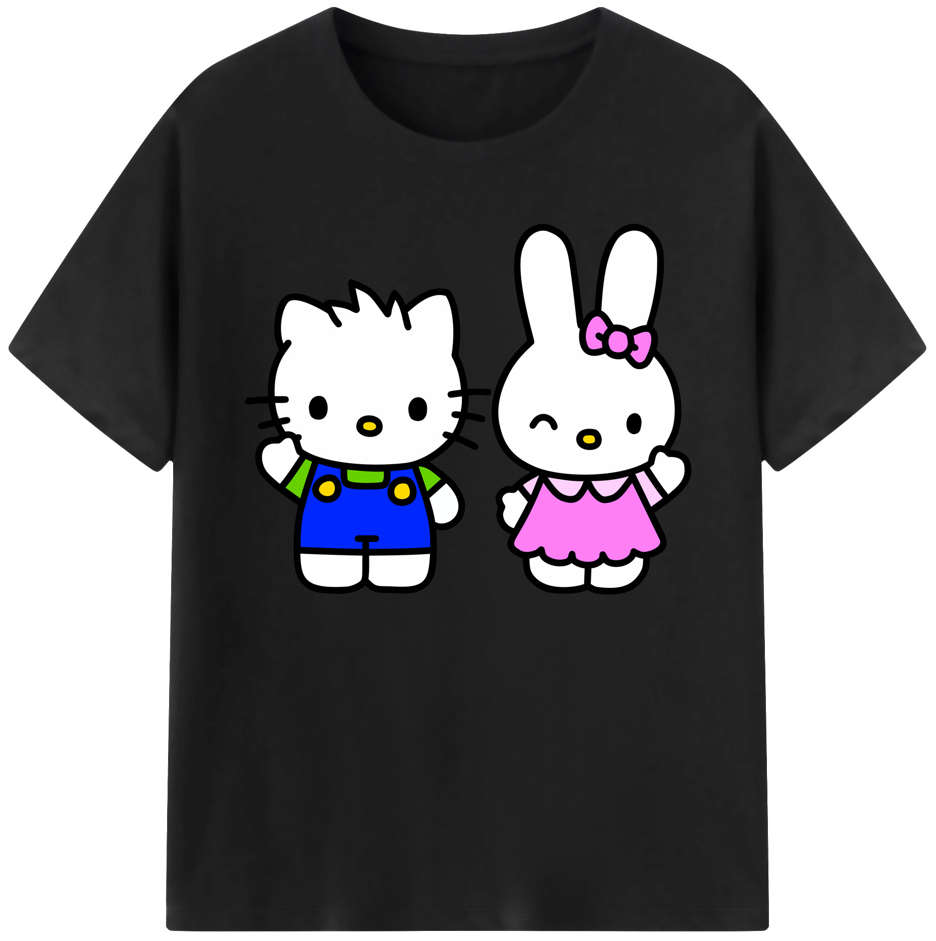 （画像用） Hello Kitty ハローキティ 綿100％ メンズ半袖Tシャツ｜肌触りやわらか＆通気性