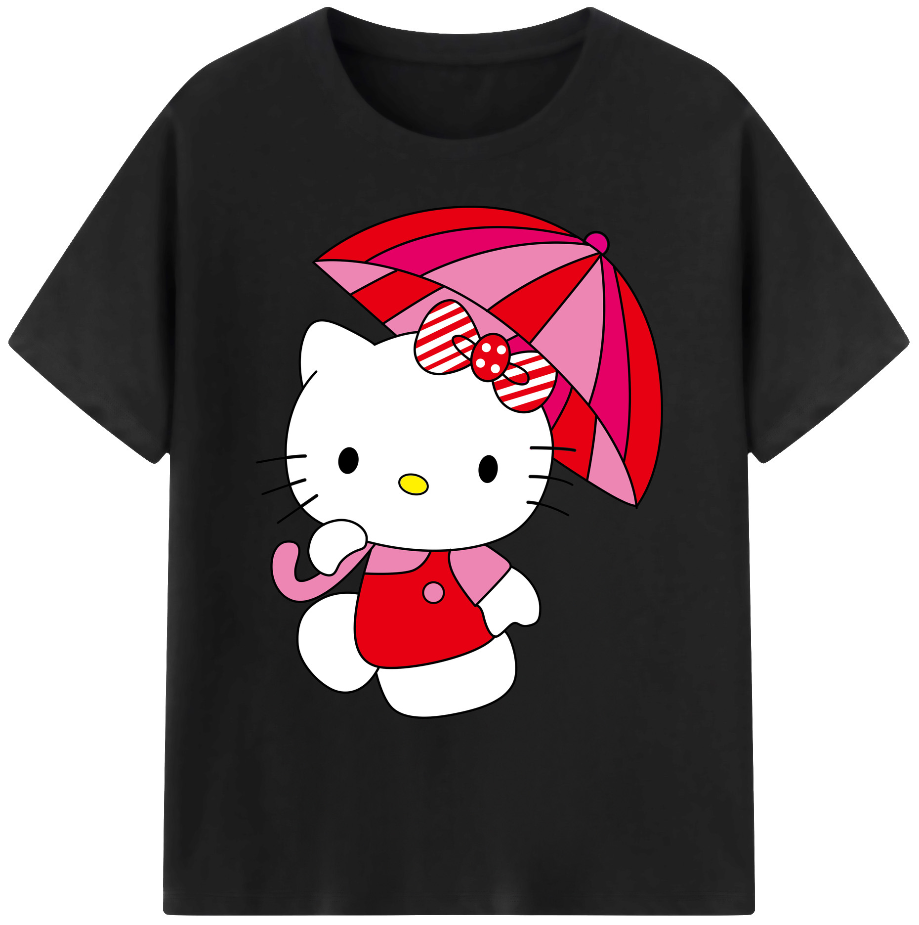 （画像用） Hello Kitty ハローキティ 綿100％ メンズ半袖Tシャツ｜肌触りやわらか＆通気性