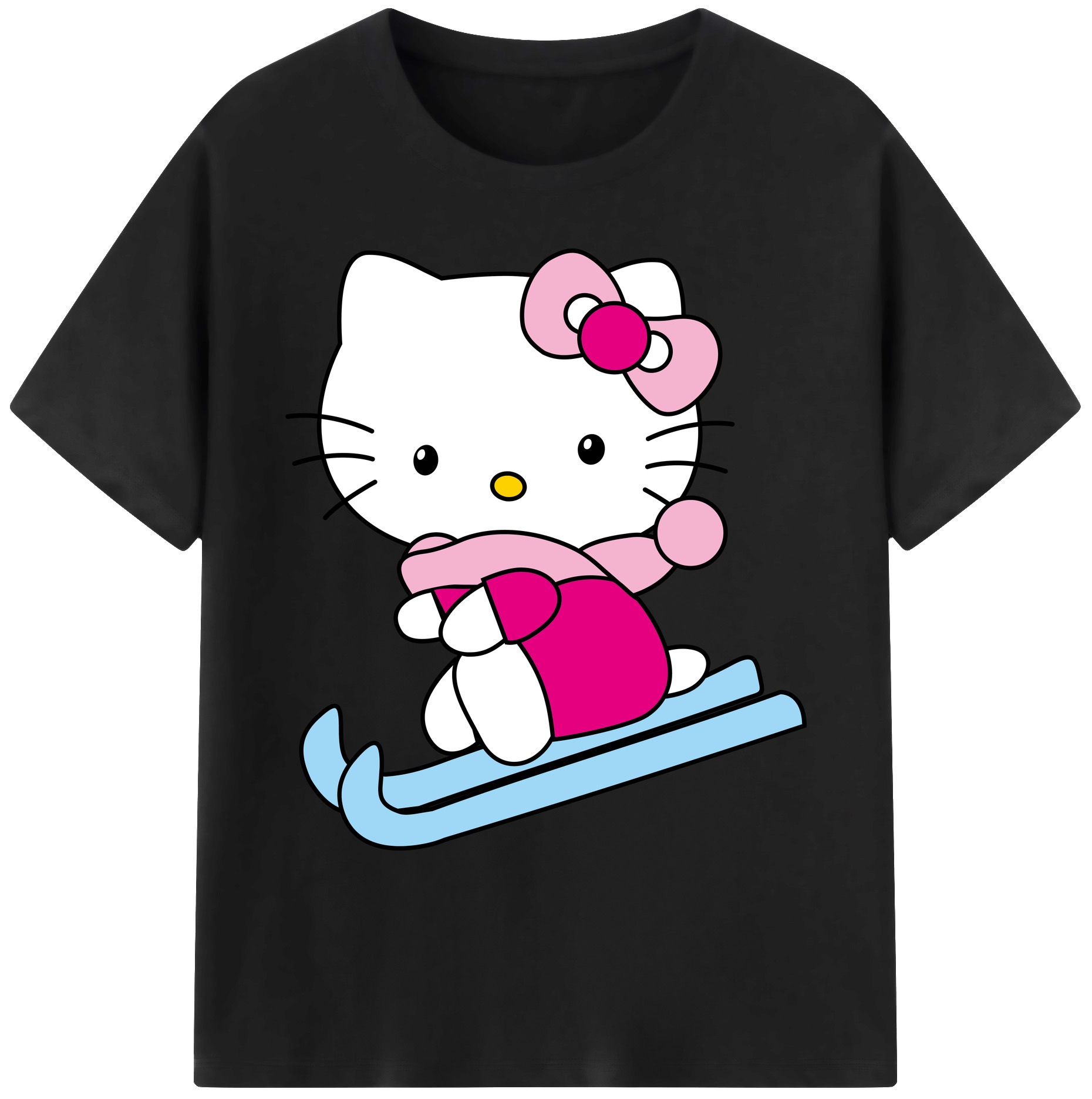 （画像用） Hello Kitty ハローキティ 綿100％ メンズ半袖Tシャツ｜肌触りやわらか＆通気性