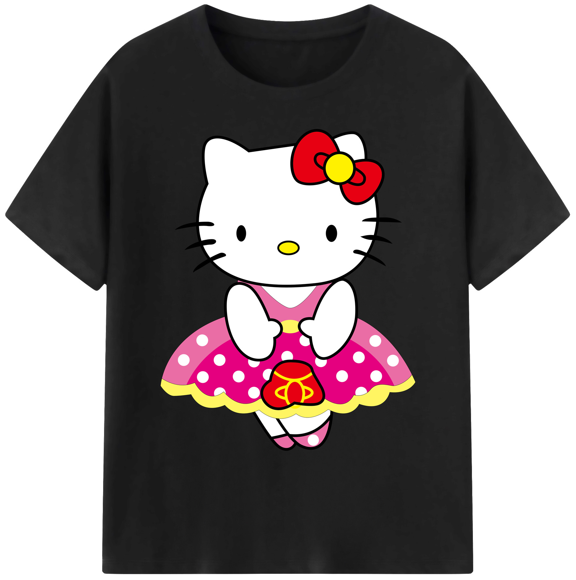 （画像用） Hello Kitty ハローキティ 綿100％ メンズ半袖Tシャツ｜肌触りやわらか＆通気性
