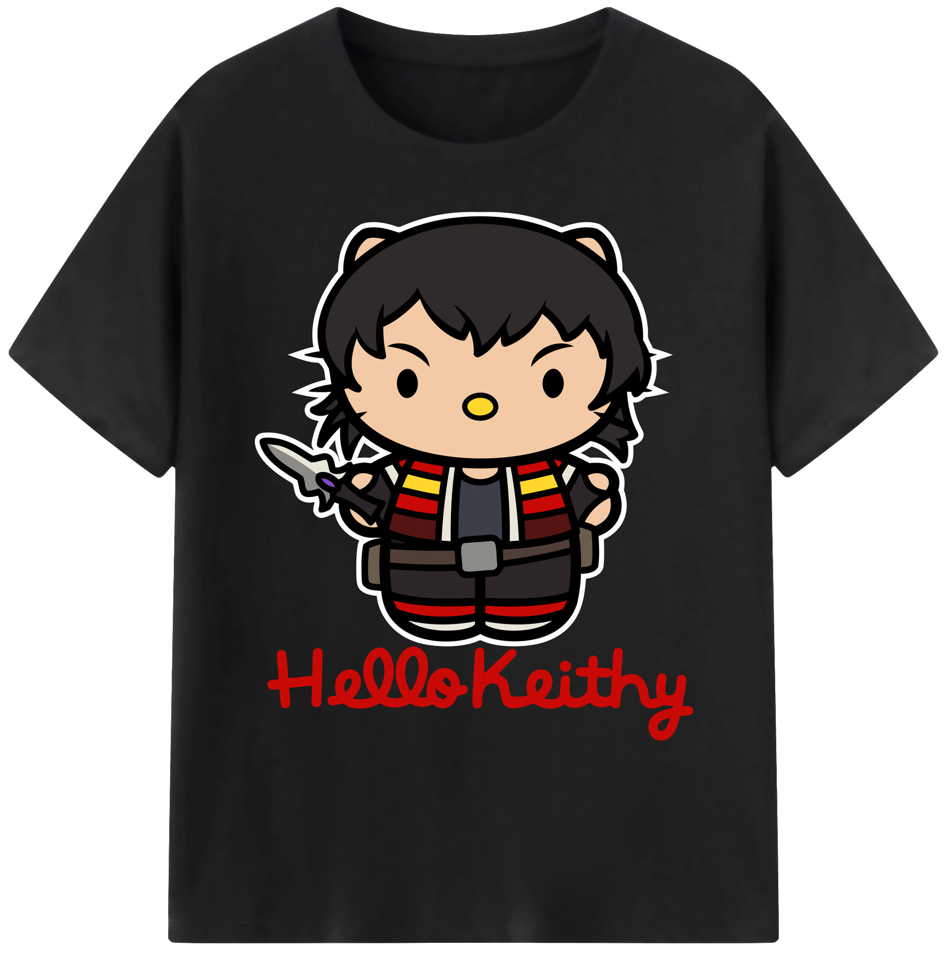 （画像用） Hello Kitty ハローキティ 綿100％ メンズ半袖Tシャツ｜肌触りやわらか＆通気性