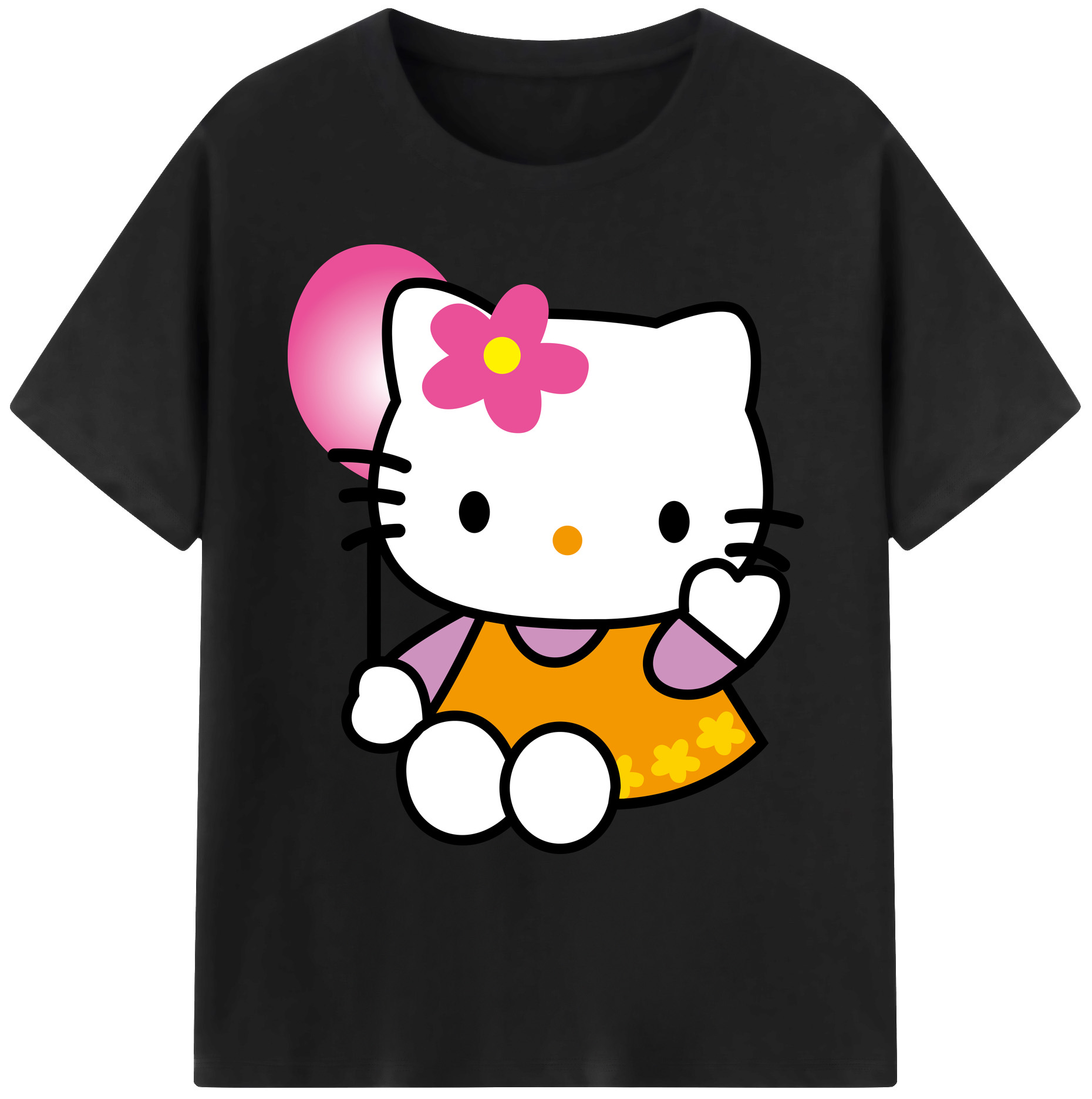 （画像用） Hello Kitty ハローキティ 綿100％ メンズ半袖Tシャツ｜肌触りやわらか＆通気性