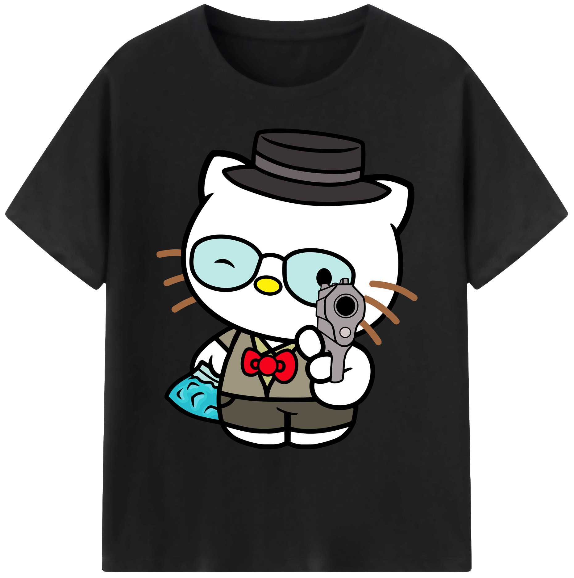 （画像用） Hello Kitty ハローキティ 綿100％ メンズ半袖Tシャツ｜肌触りやわらか＆通気性