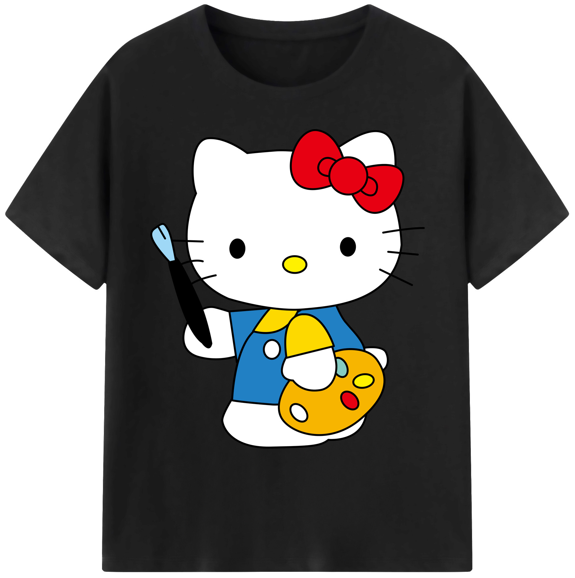 （画像用） Hello Kitty ハローキティ 綿100％ メンズ半袖Tシャツ｜肌触りやわらか＆通気性