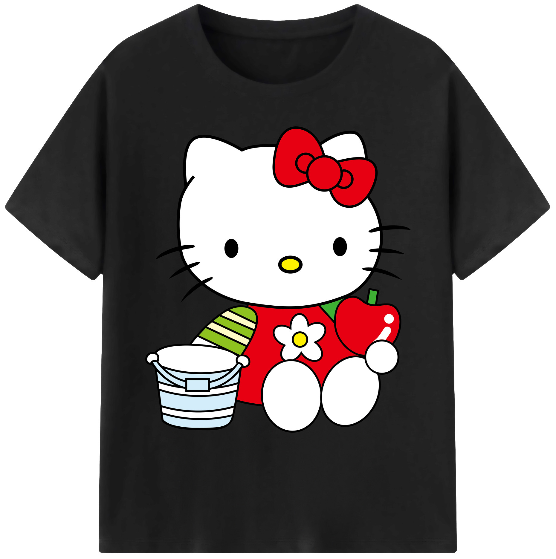 （画像用） Hello Kitty ハローキティ 綿100％ メンズ半袖Tシャツ｜肌触りやわらか＆通気性