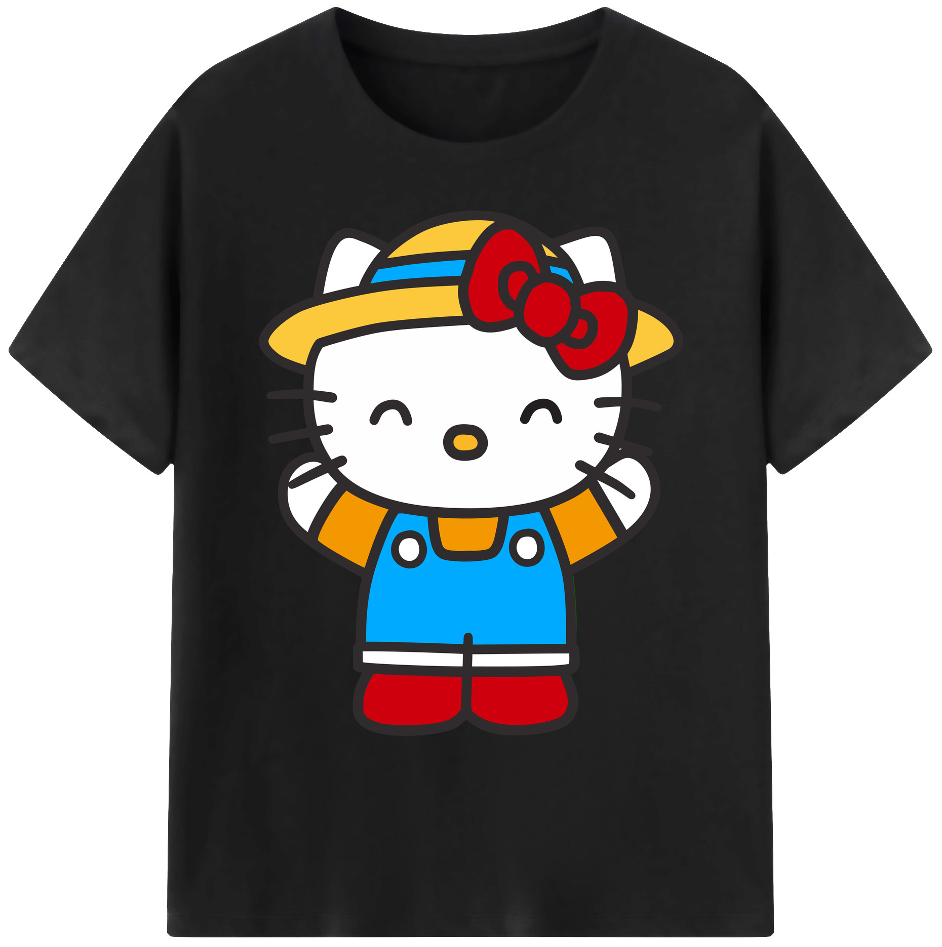（画像用） Hello Kitty ハローキティ 綿100％ メンズ半袖Tシャツ｜肌触りやわらか＆通気性