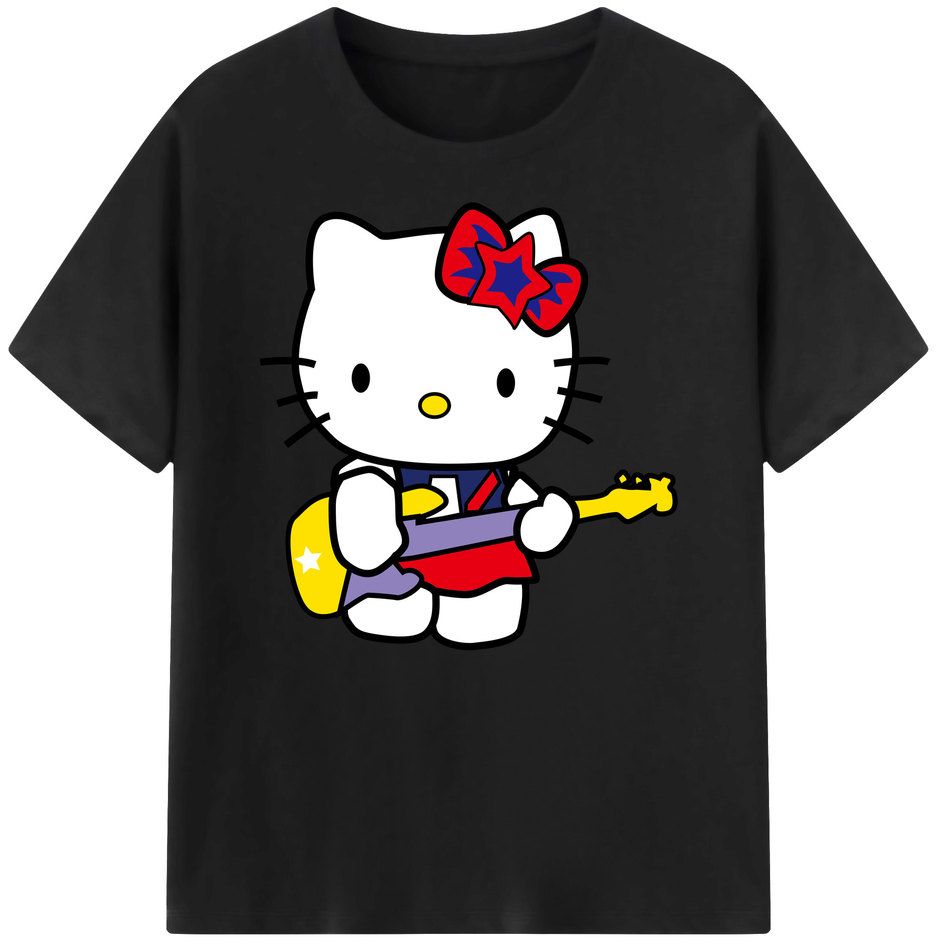 （画像用） Hello Kitty ハローキティ 綿100％ メンズ半袖Tシャツ｜肌触りやわらか＆通気性