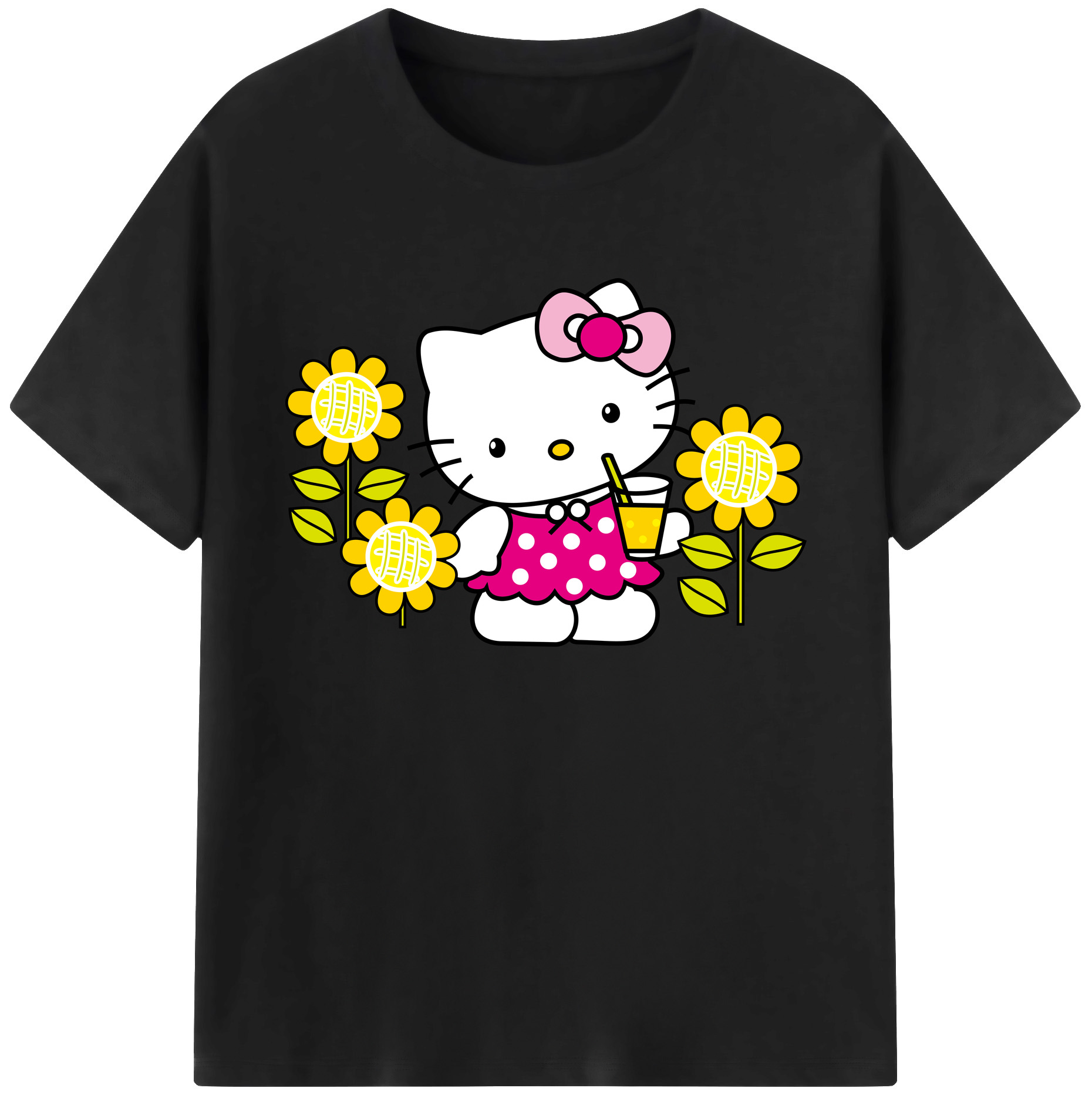 （画像用） Hello Kitty ハローキティ 綿100％ メンズ半袖Tシャツ｜肌触りやわらか＆通気性