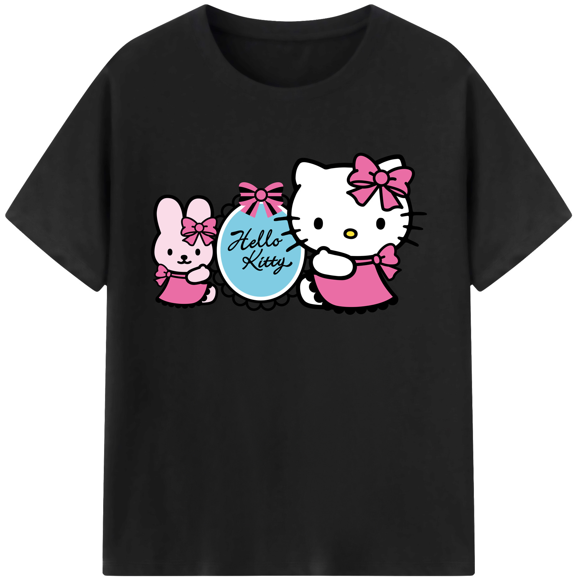 （画像用） Hello Kitty ハローキティ 綿100％ メンズ半袖Tシャツ｜肌触りやわらか＆通気性