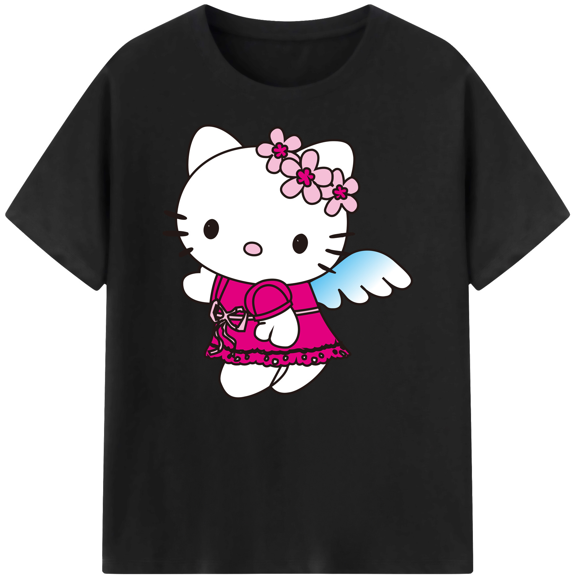 （画像用） Hello Kitty ハローキティ 綿100％ メンズ半袖Tシャツ｜肌触りやわらか＆通気性